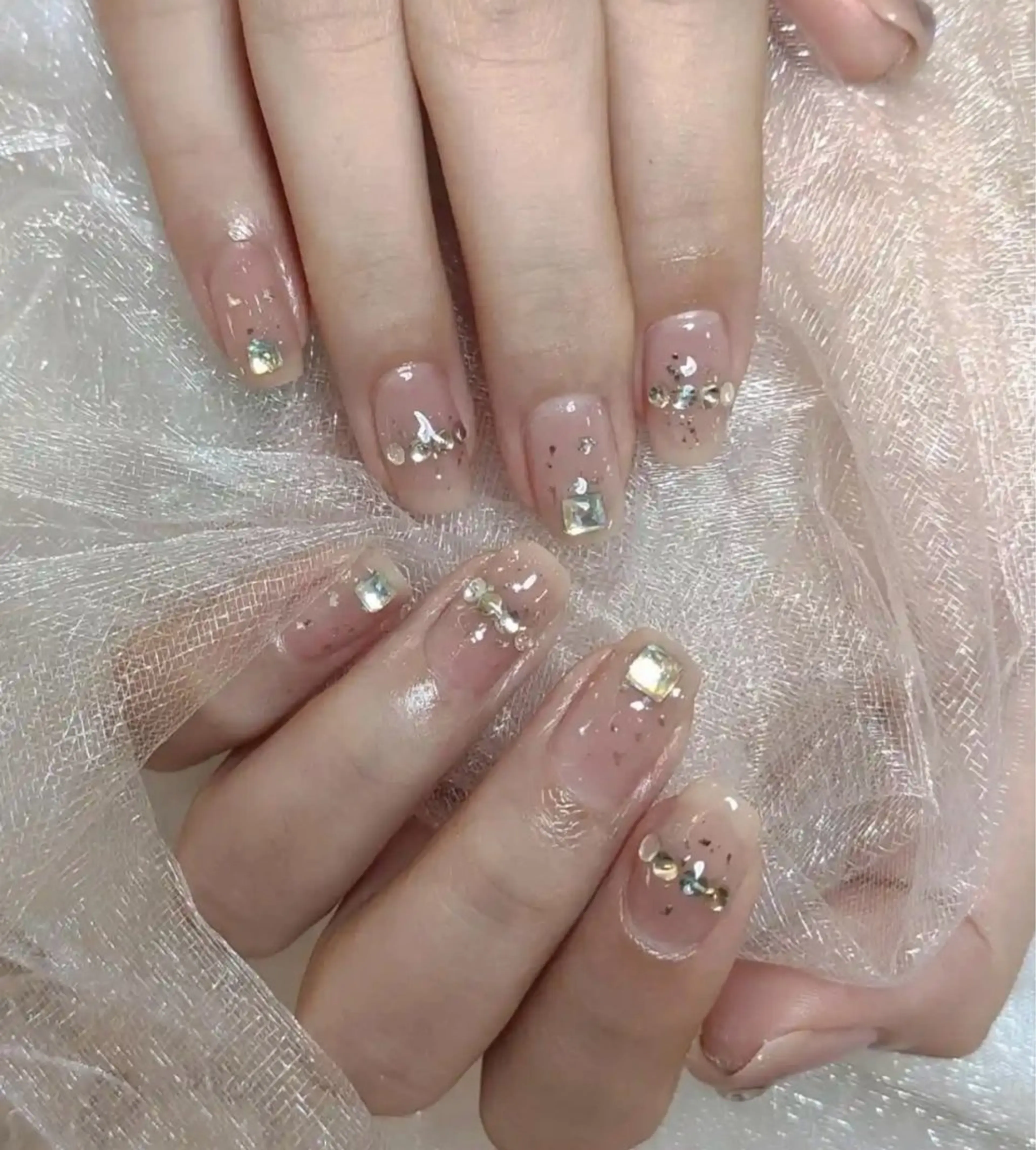 ネイル チークネイル 長さ出し フレンチネイル ガーリー 韓国ネイル sun nail池袋 モデル募集のネイルデザイン