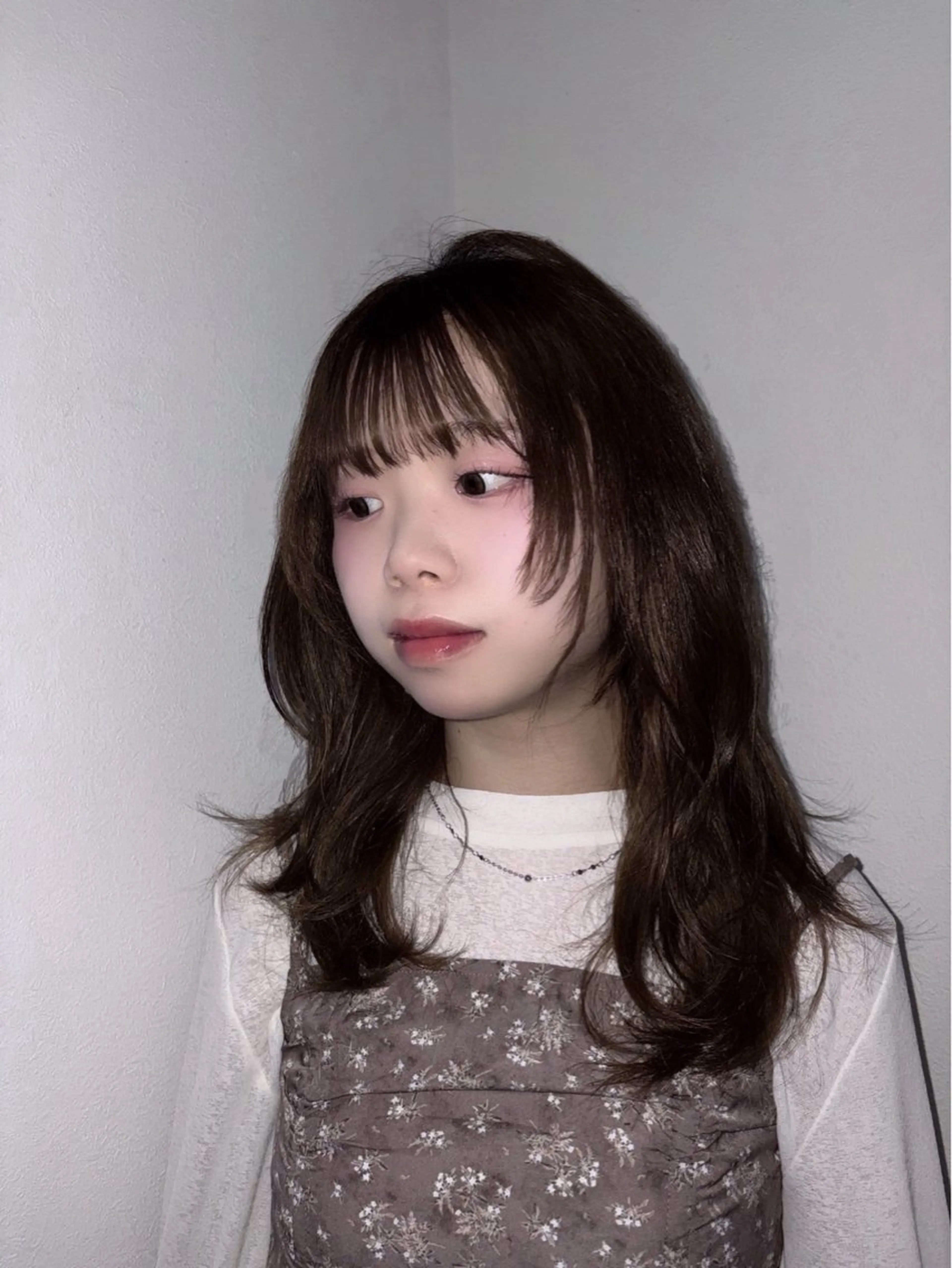 セミロング カット ヘアカラー トリートメント 透明感カラー🫧 🍒久留米美容室のヘアスタイル