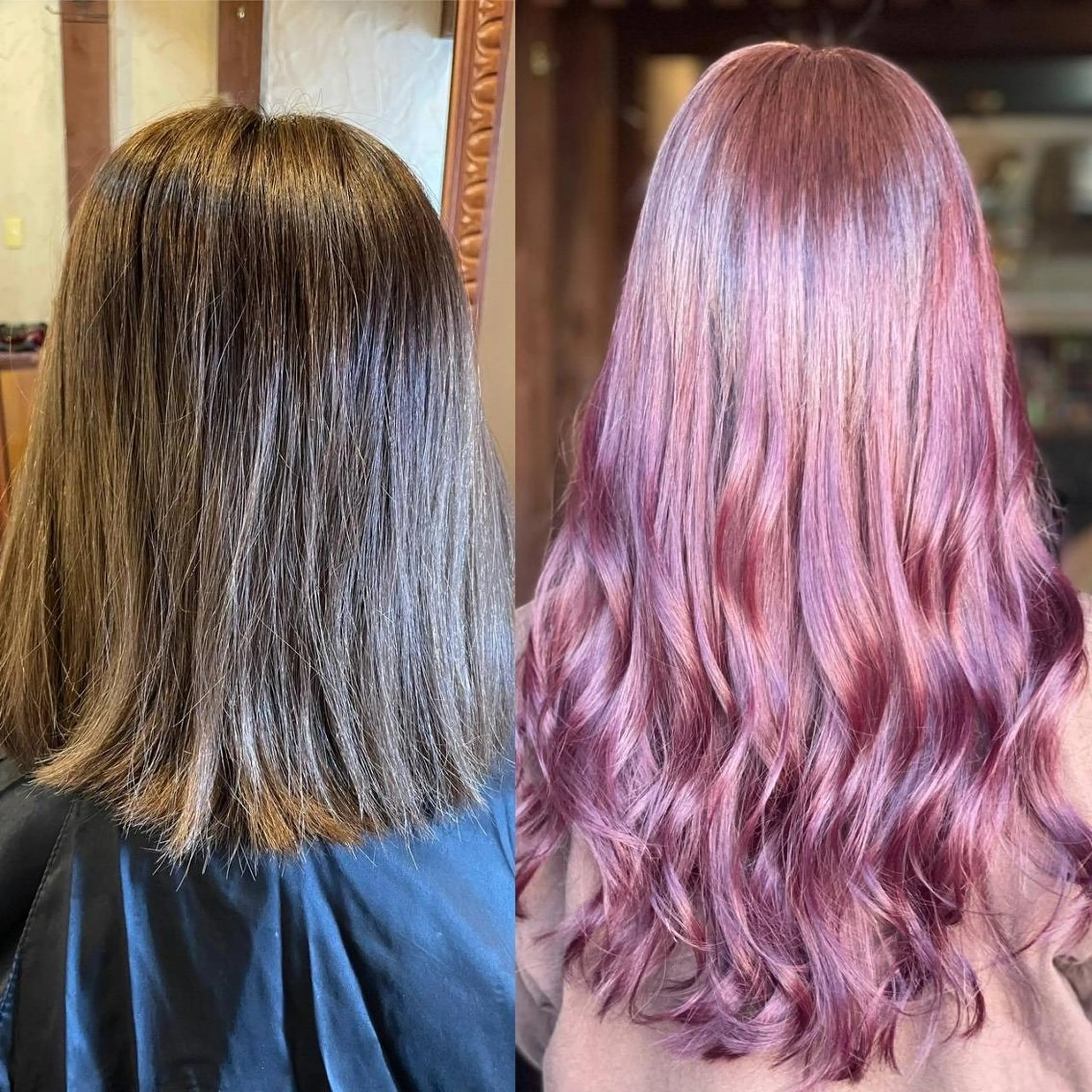 ロング カット ヘアカラー エクステ シールエクステ/ ハイトーンカラーのヘアスタイル