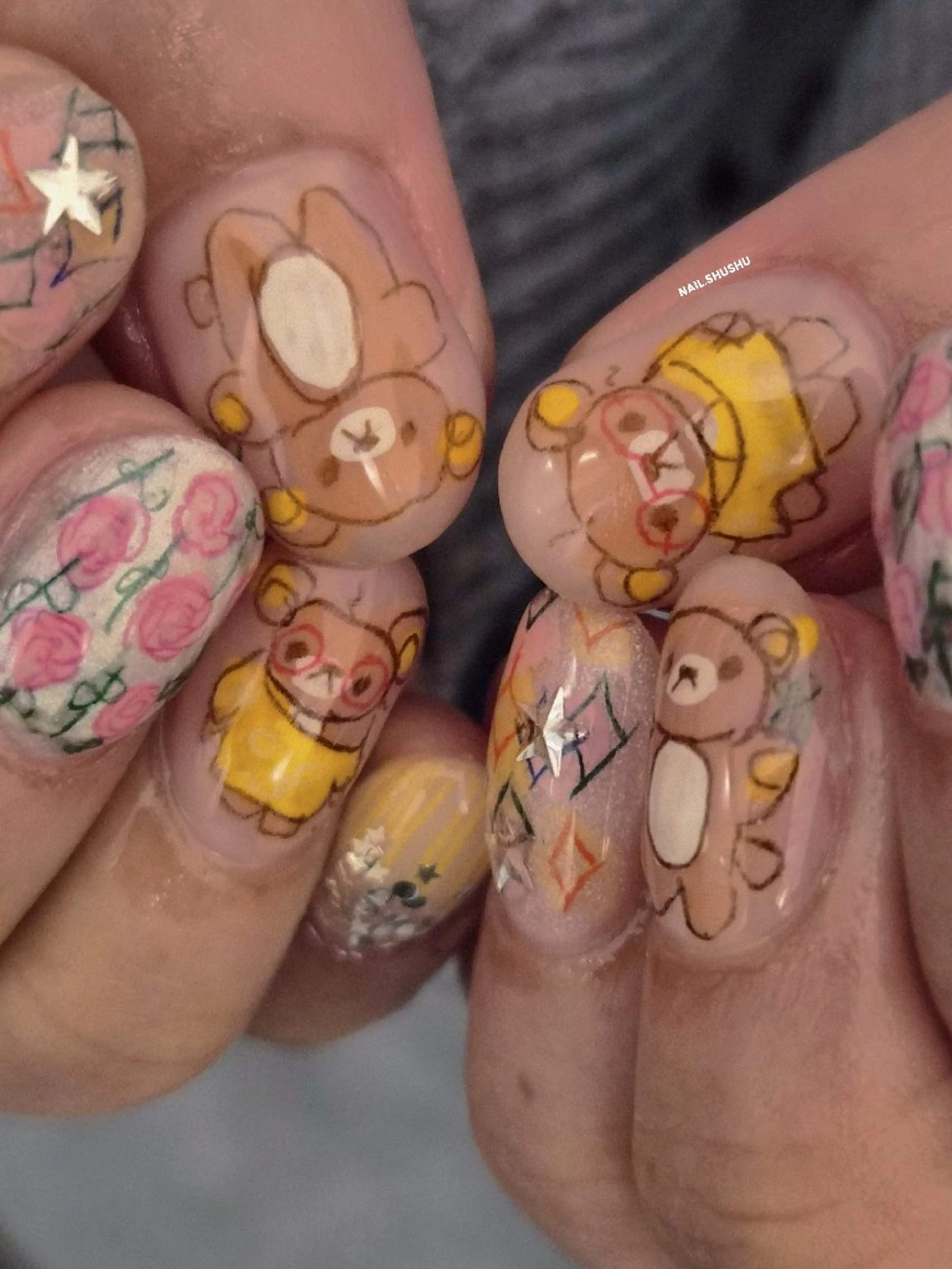 ネイル ハンドネイル 3dパーツ/流行り 👧shushu❤️のネイルデザイン