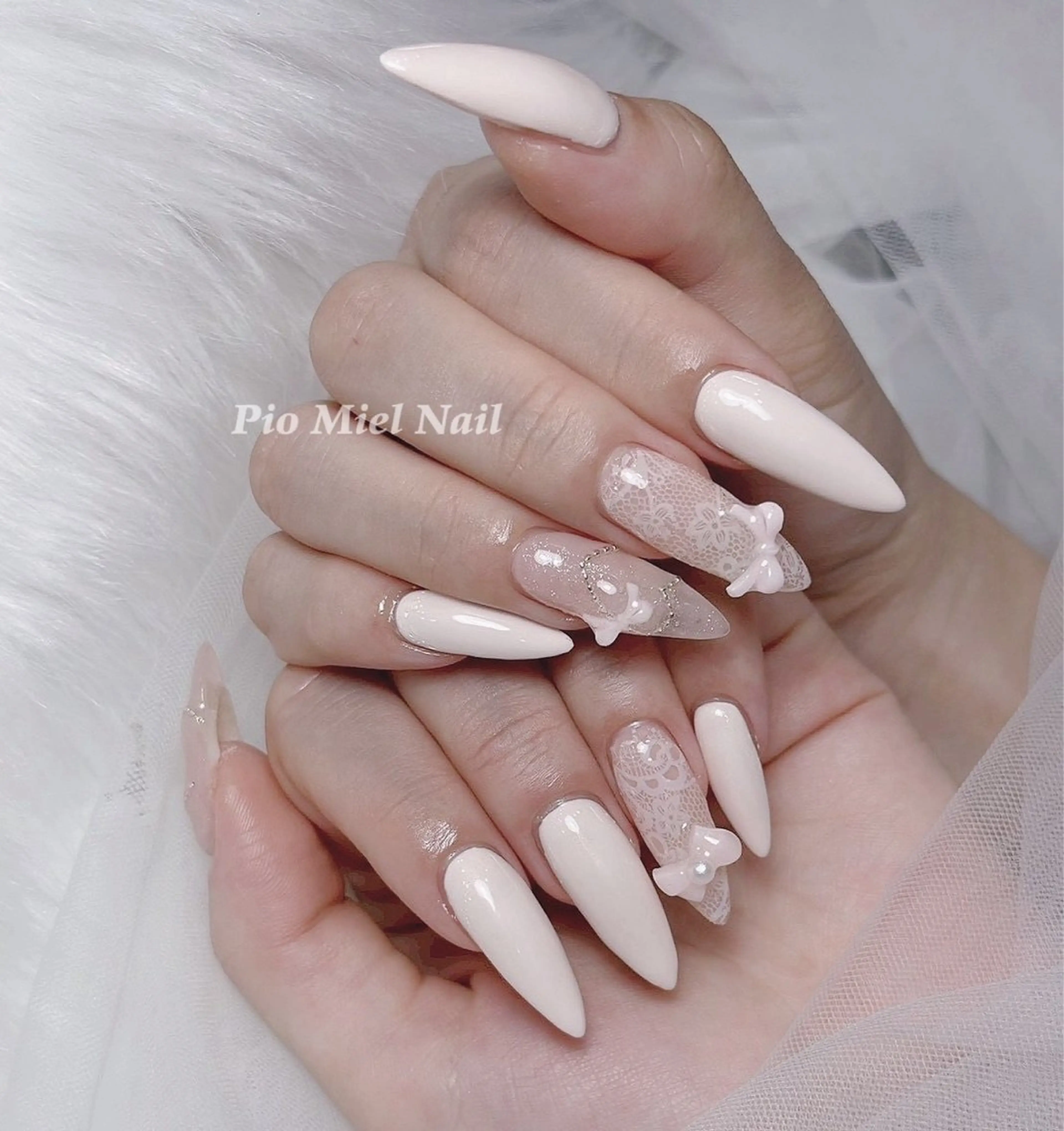 ネイル ハンドネイル HANA 長さだしのネイルデザイン