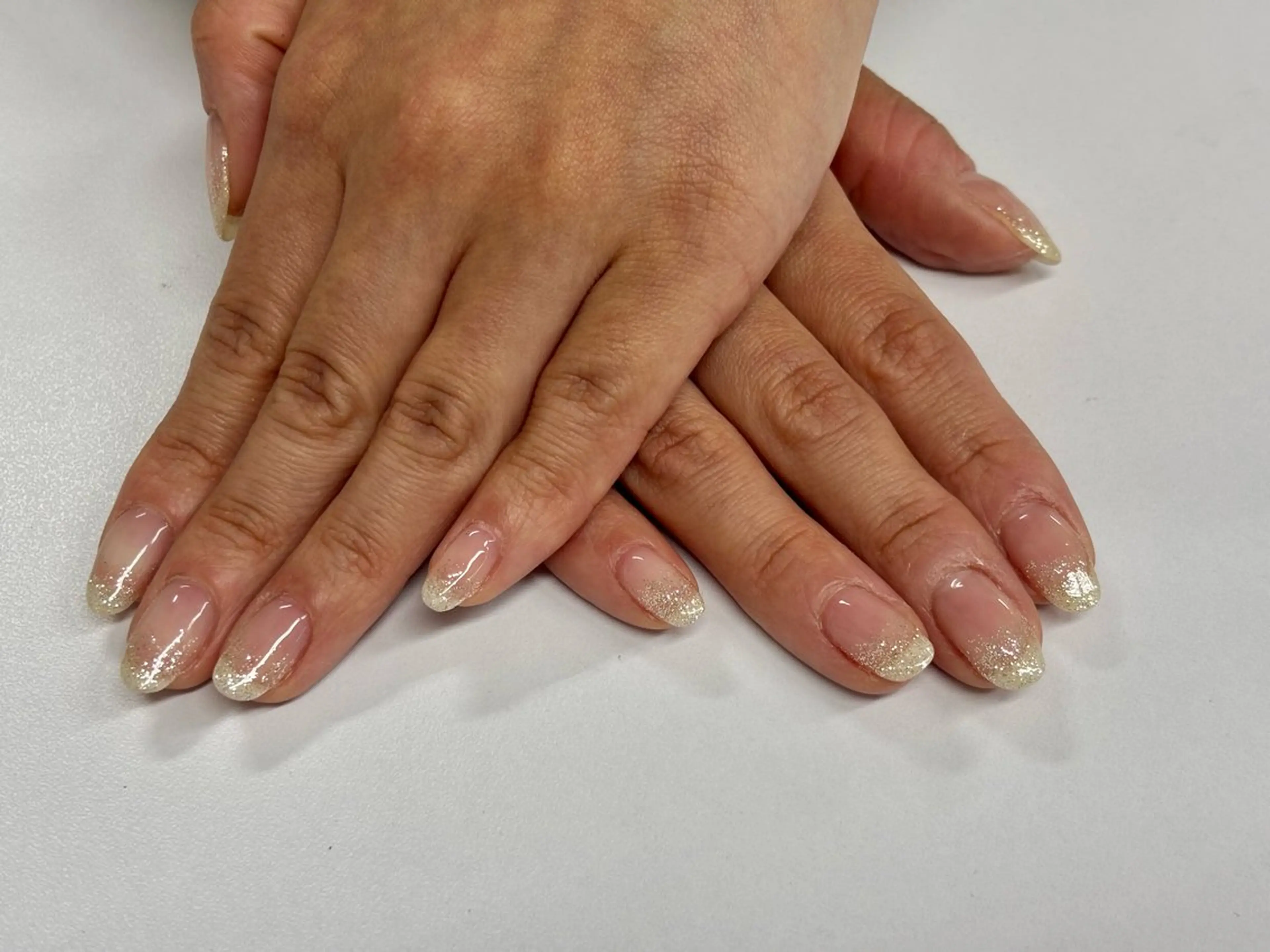 ドライケア+ラメグラデーション(オフあり)の写真