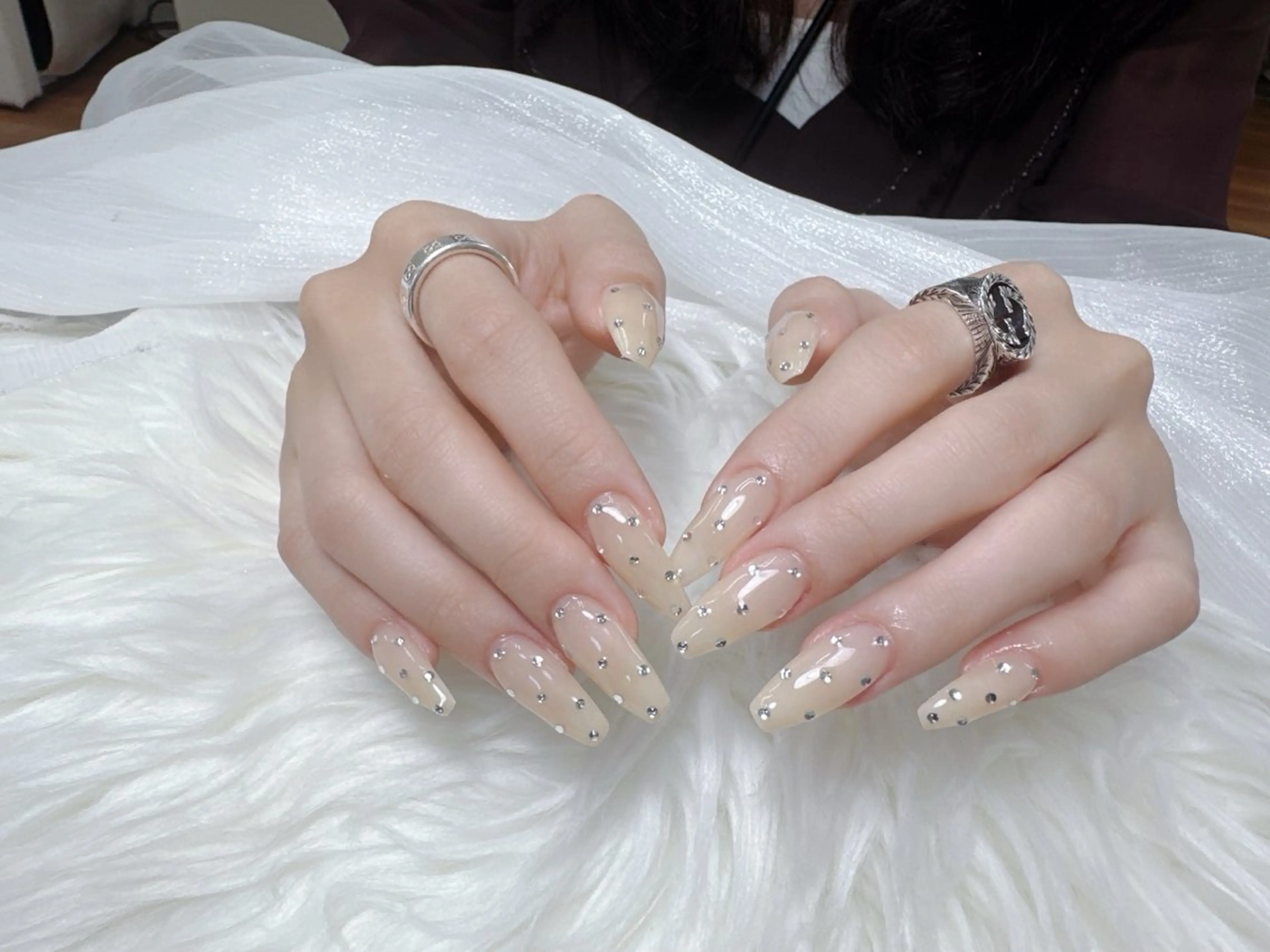 ネイル フレンチネイル グラデーション 韓国ネイル マグネットネイル ミラーネイル ハンドネイル ハンドケア Hara Nail 【持ち込みOK】のネイルデザイン