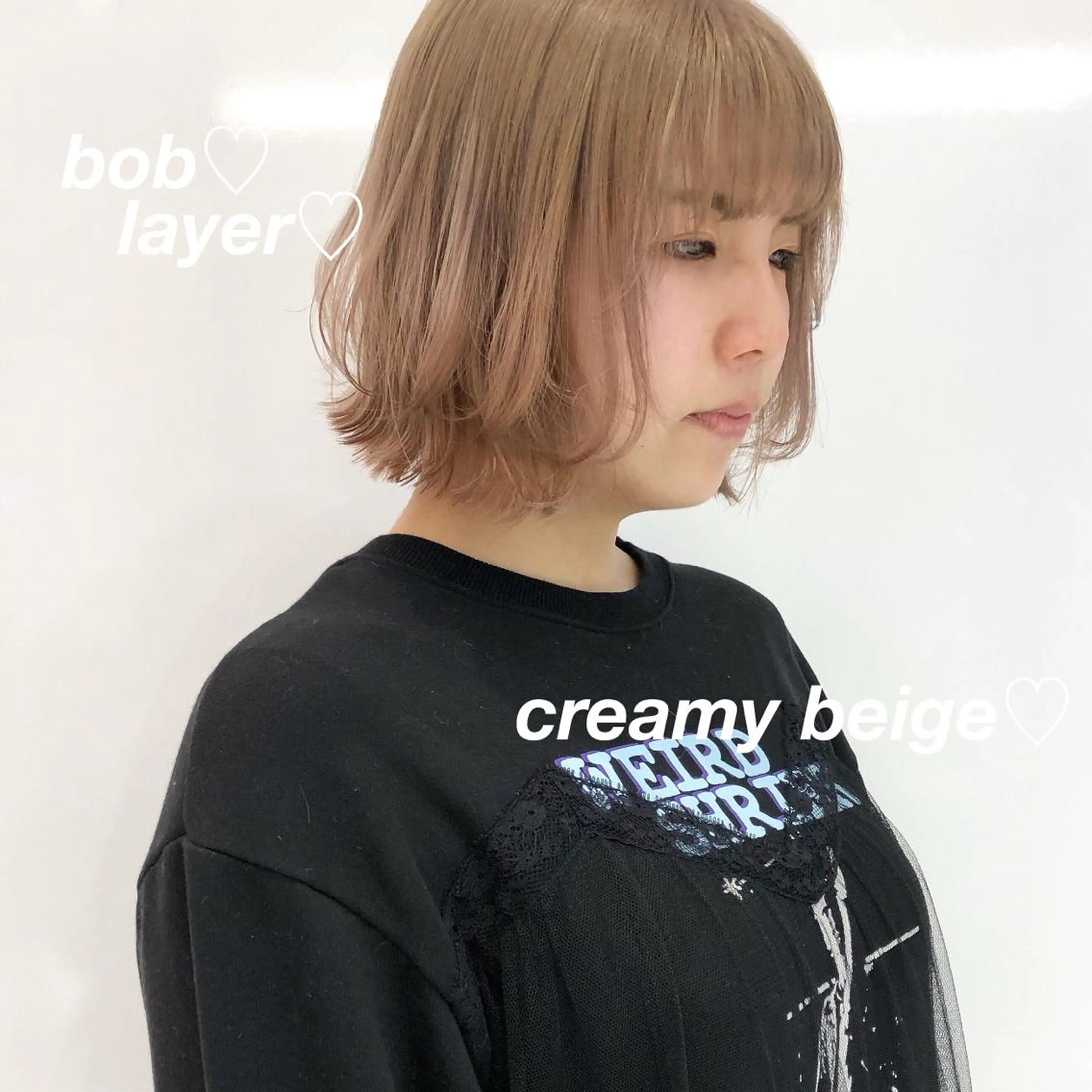 ショート カラー ベージュカラー ブリーチ ボブ レイヤーカット ウルフカット ヘアカラー 相川 愛実のヘアスタイル