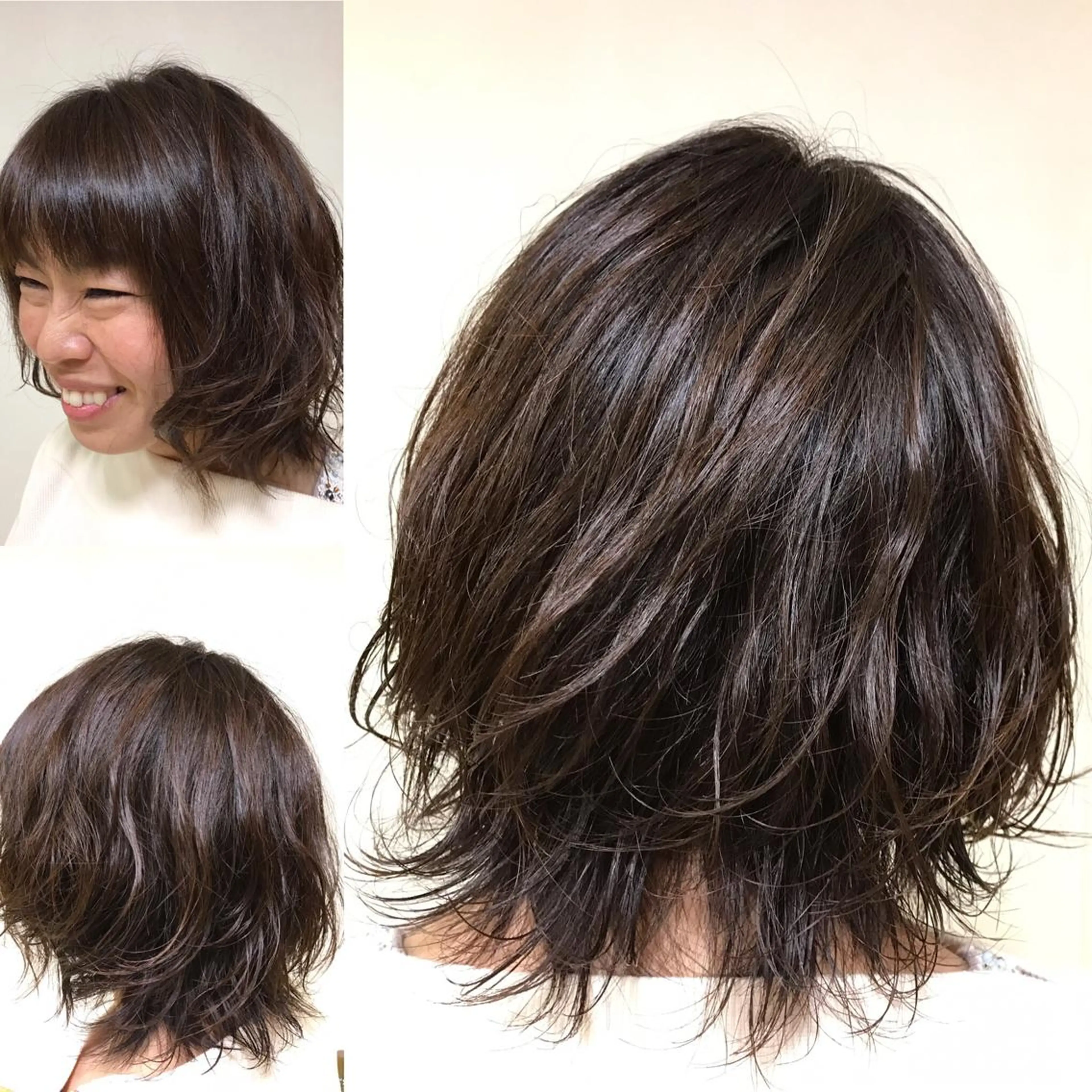 ミディアム カラー パーマ 横田 尚登のヘアスタイル
