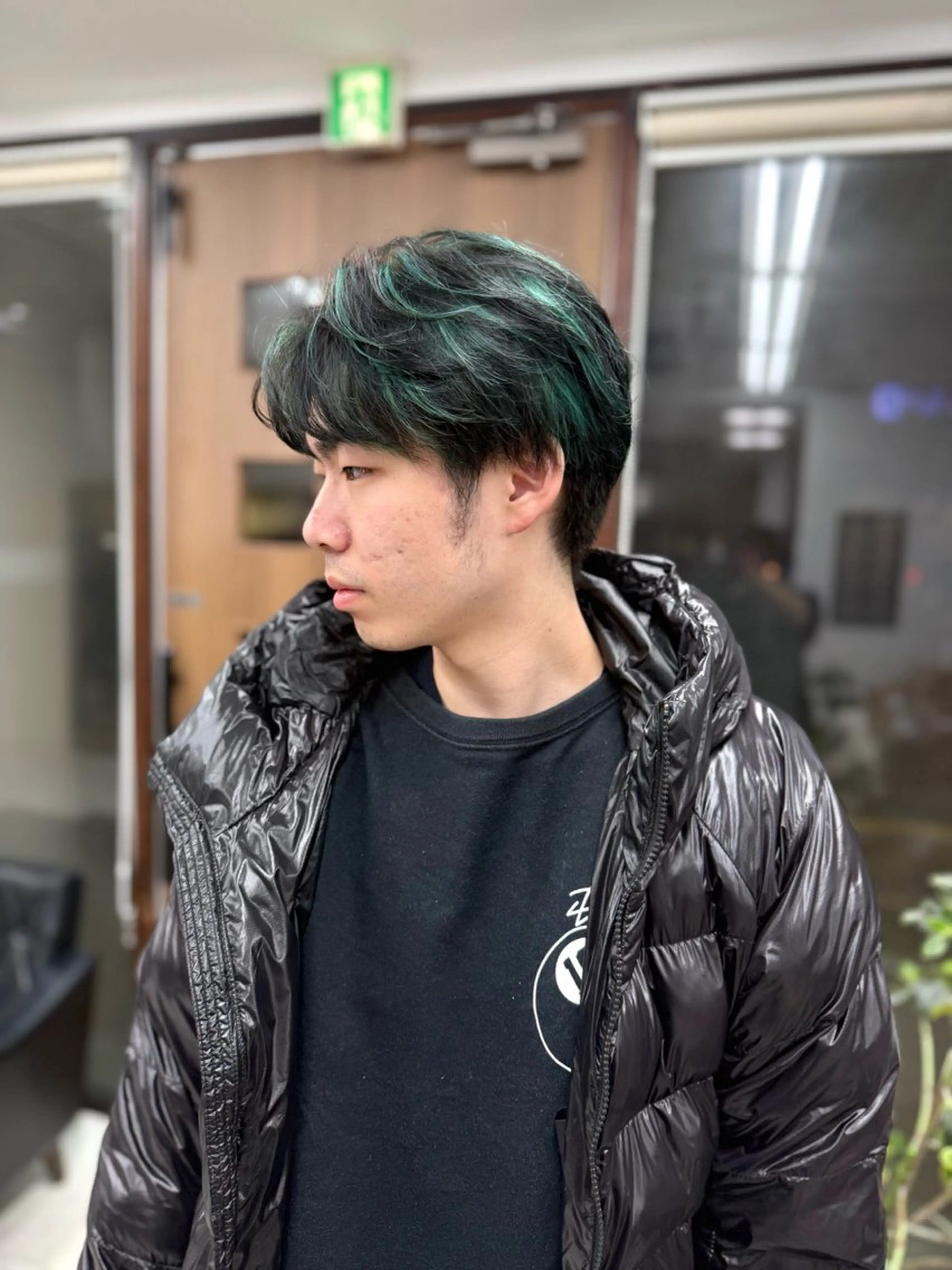 ショート カラー メンズ メンズメッシュ エメラルドグリーン メッシュ カット ヘアカラー メンズパーマの達人 / タカシマダイスケのヘアスタイル