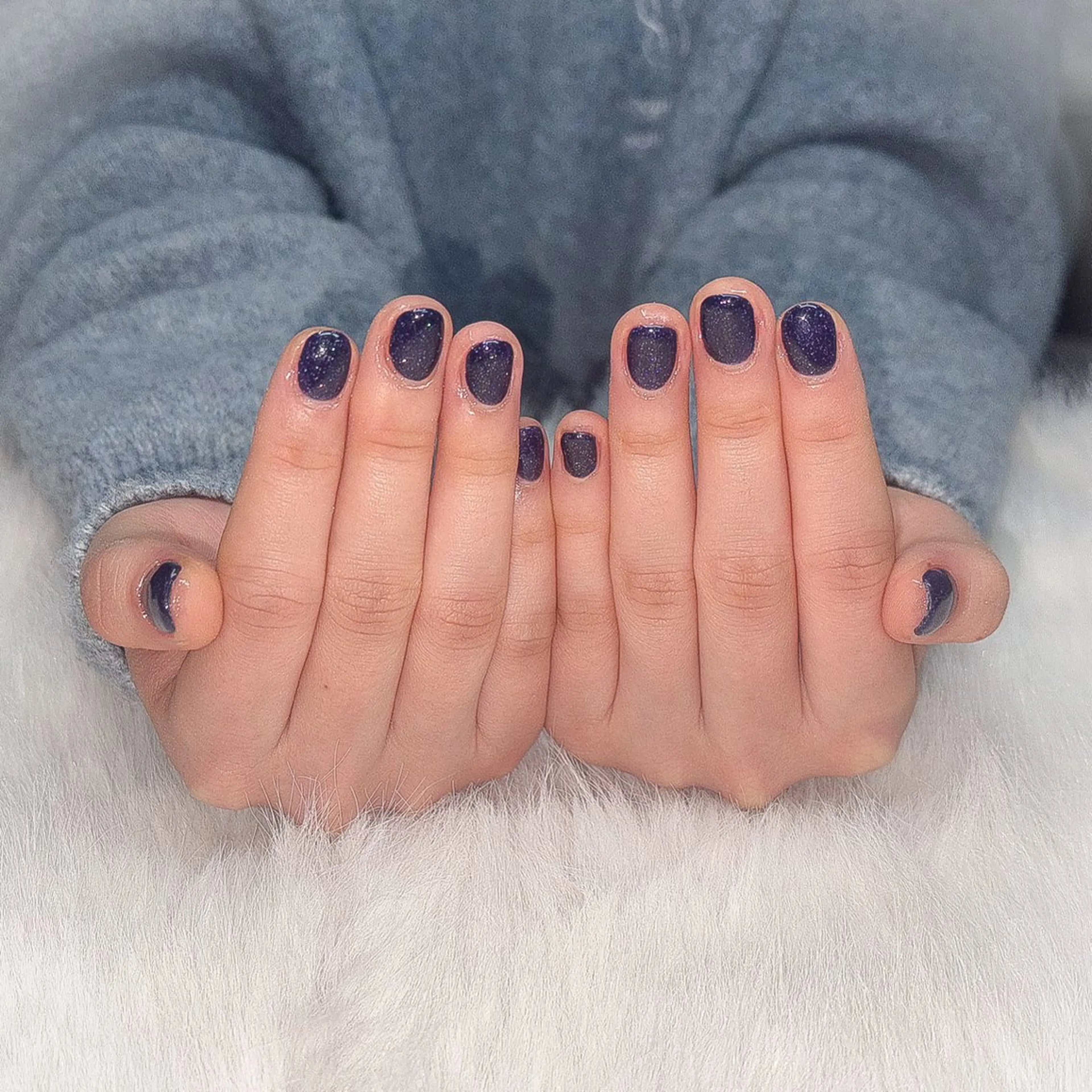 ネイル キラキラネイル ワンカラーネイル ラピスラズリ ゆりあのネイルデザイン