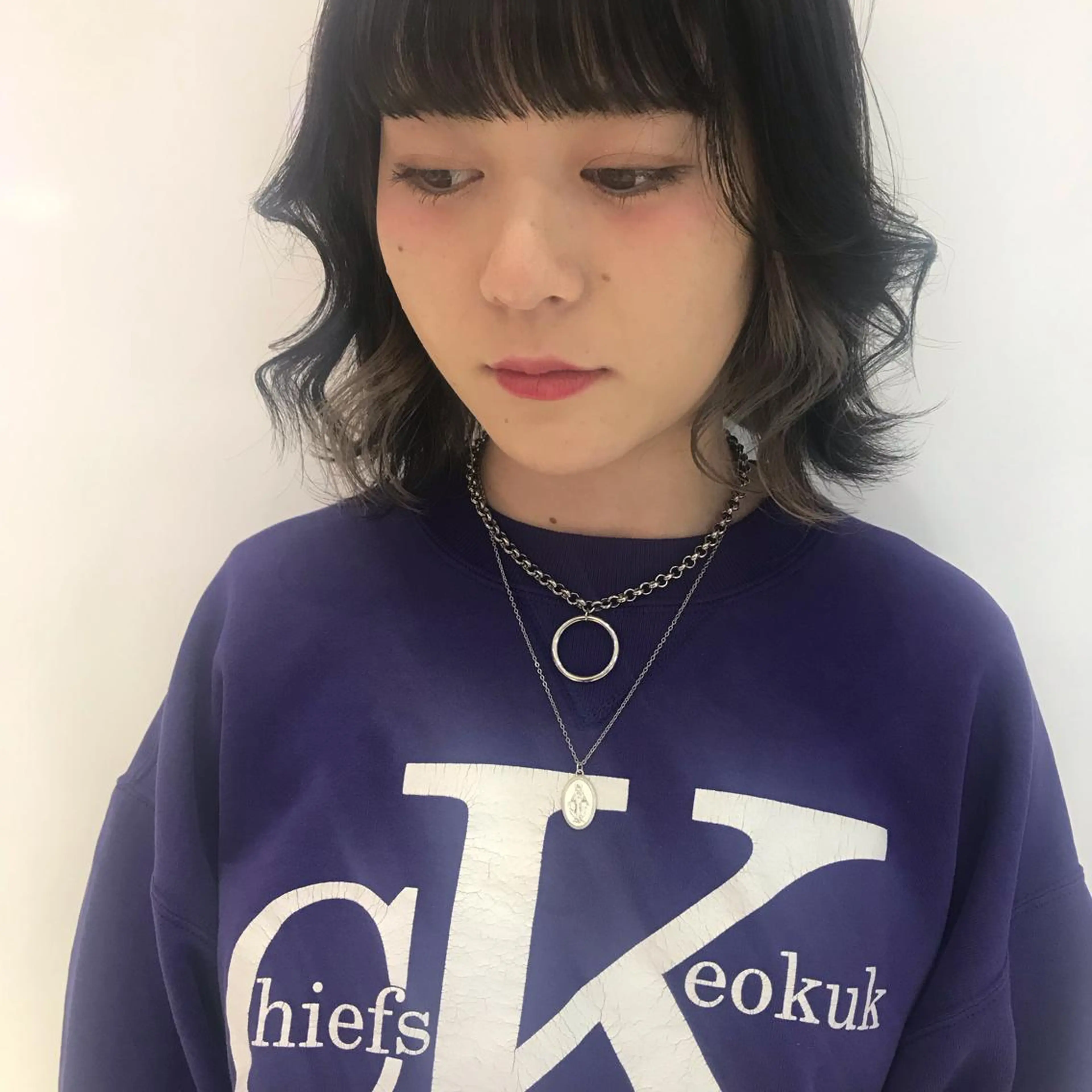 ミディアム カラー ヘアカラー トリートメント レイヤー/ブリーチ HIKARU ♡のヘアスタイル