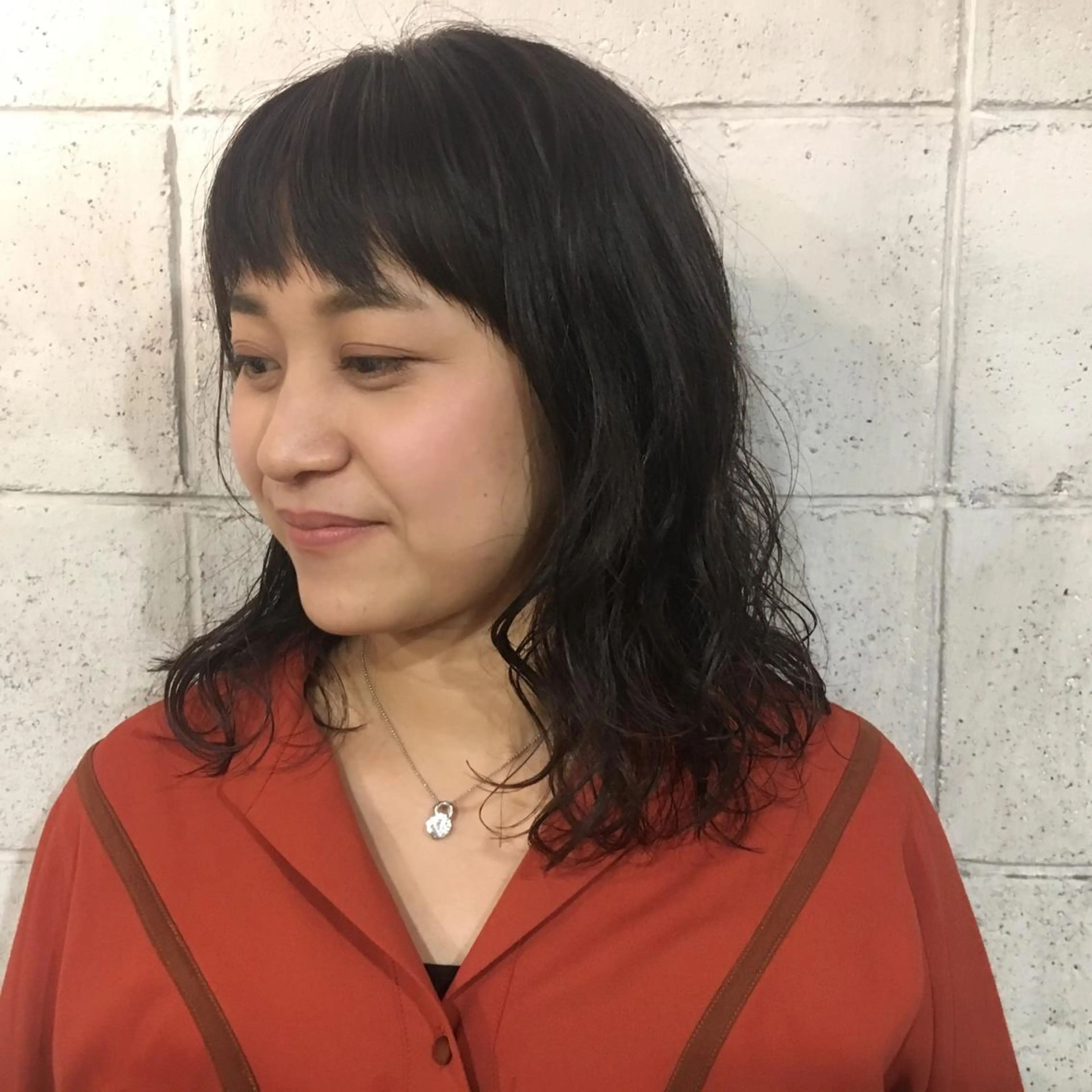 ミディアム カラー パーマ ミディアムパーマ パーマ KAIBORI ASUKAのヘアスタイル