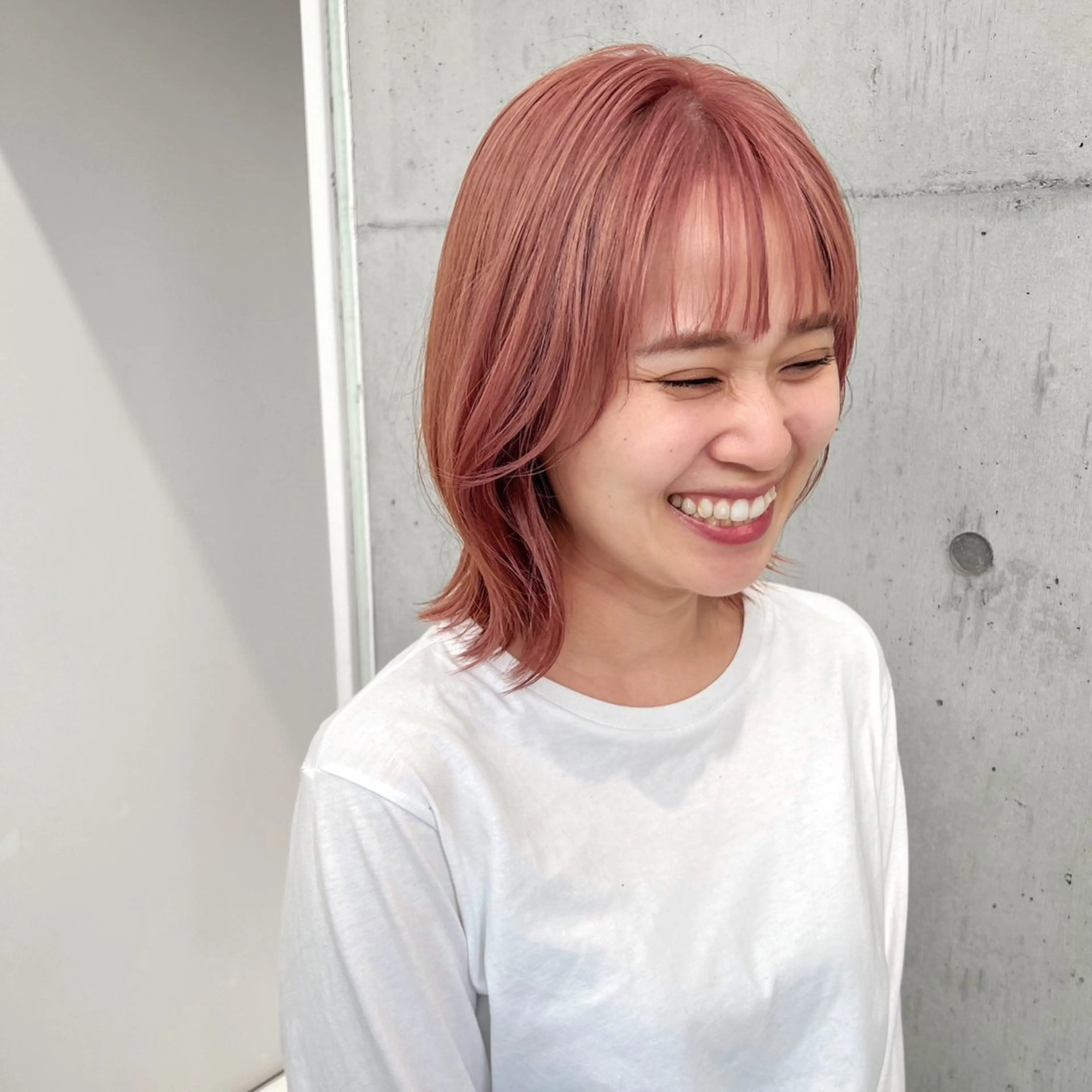 ミディアム カラー ブリーチ ヘアカラー トリートメント "小顔カット" Fuko.のヘアスタイル