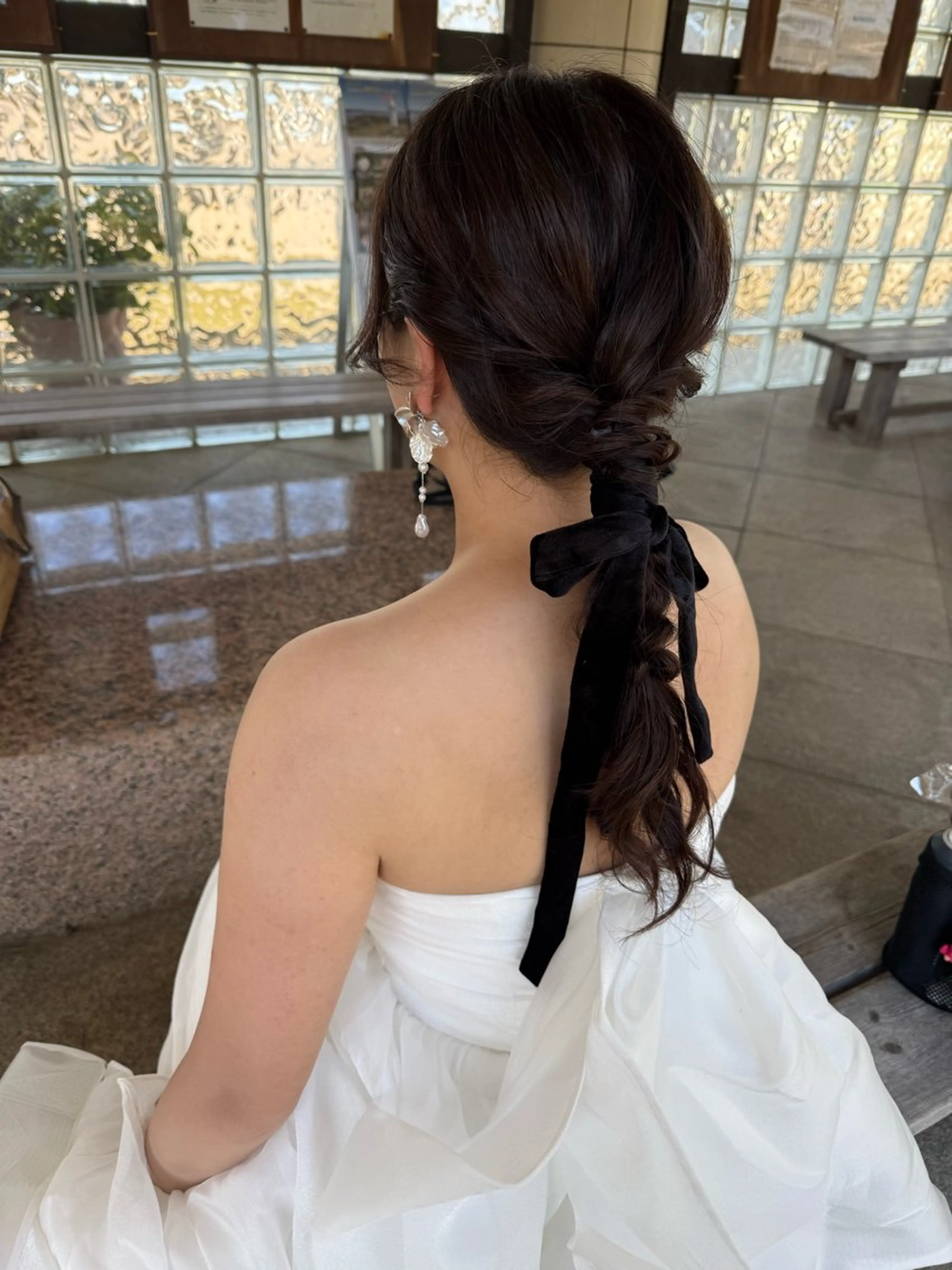 セミロング ヘアアレンジ ヘアセット 立川 奈那子のヘアスタイル