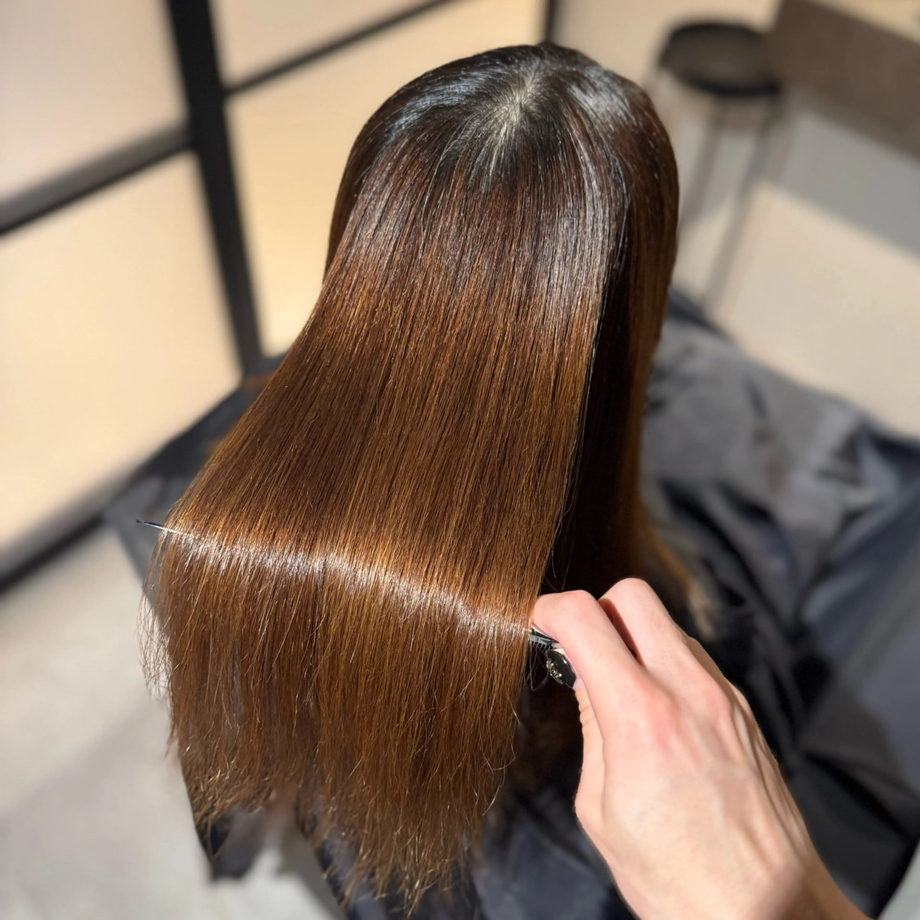 ロング パーマ 髪質改善 韓国風ヘア 縮毛矯正 トリートメント ヘアカラー トリートメント 髪質改善Ⅰ透明感 艶カラーⅠたつやのヘアスタイル