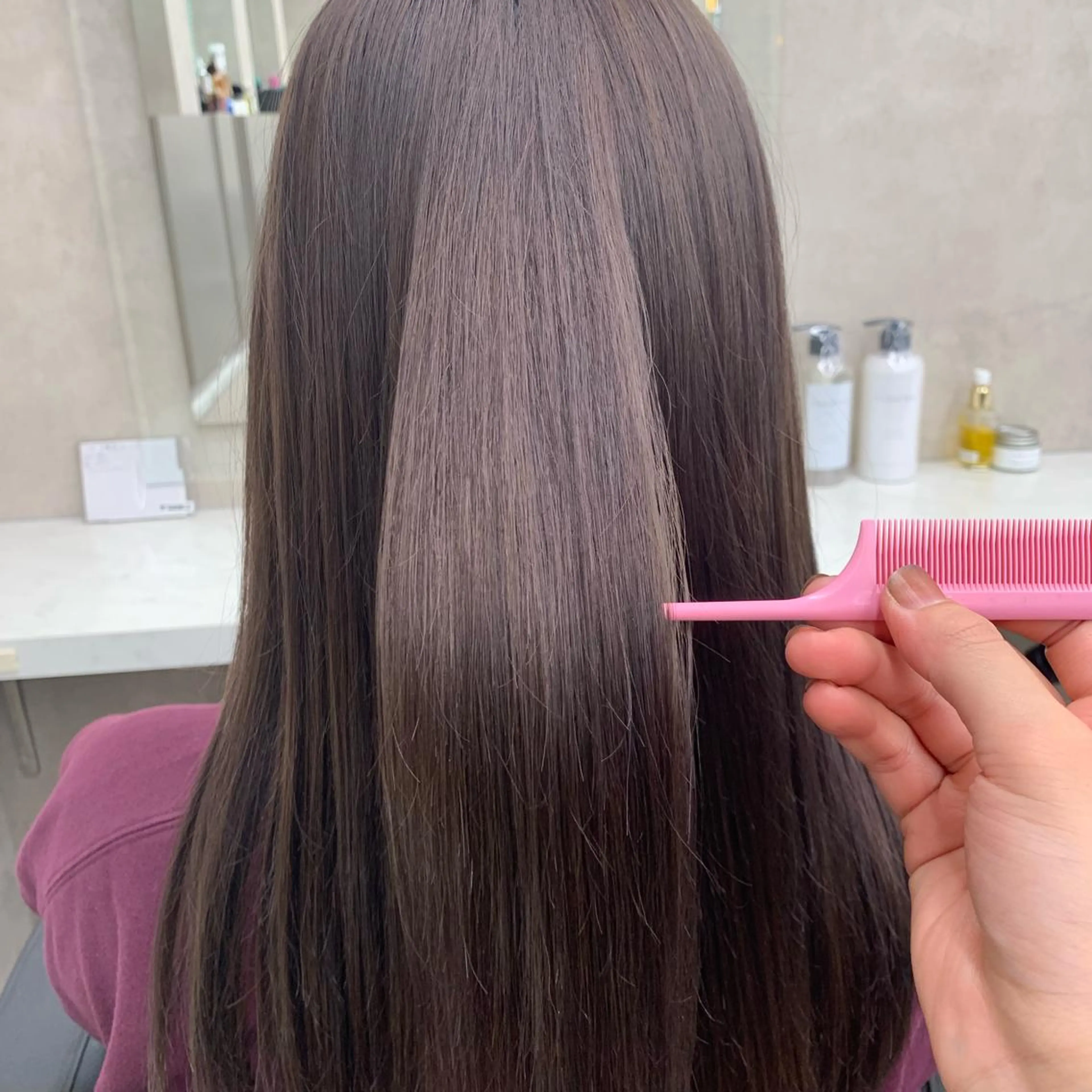 ロング カラー ヘアアレンジ トリートメント 酸熱トリートメント 美髪矯正/透明感カラ ー🫧YUUKI🫧のヘアスタイル