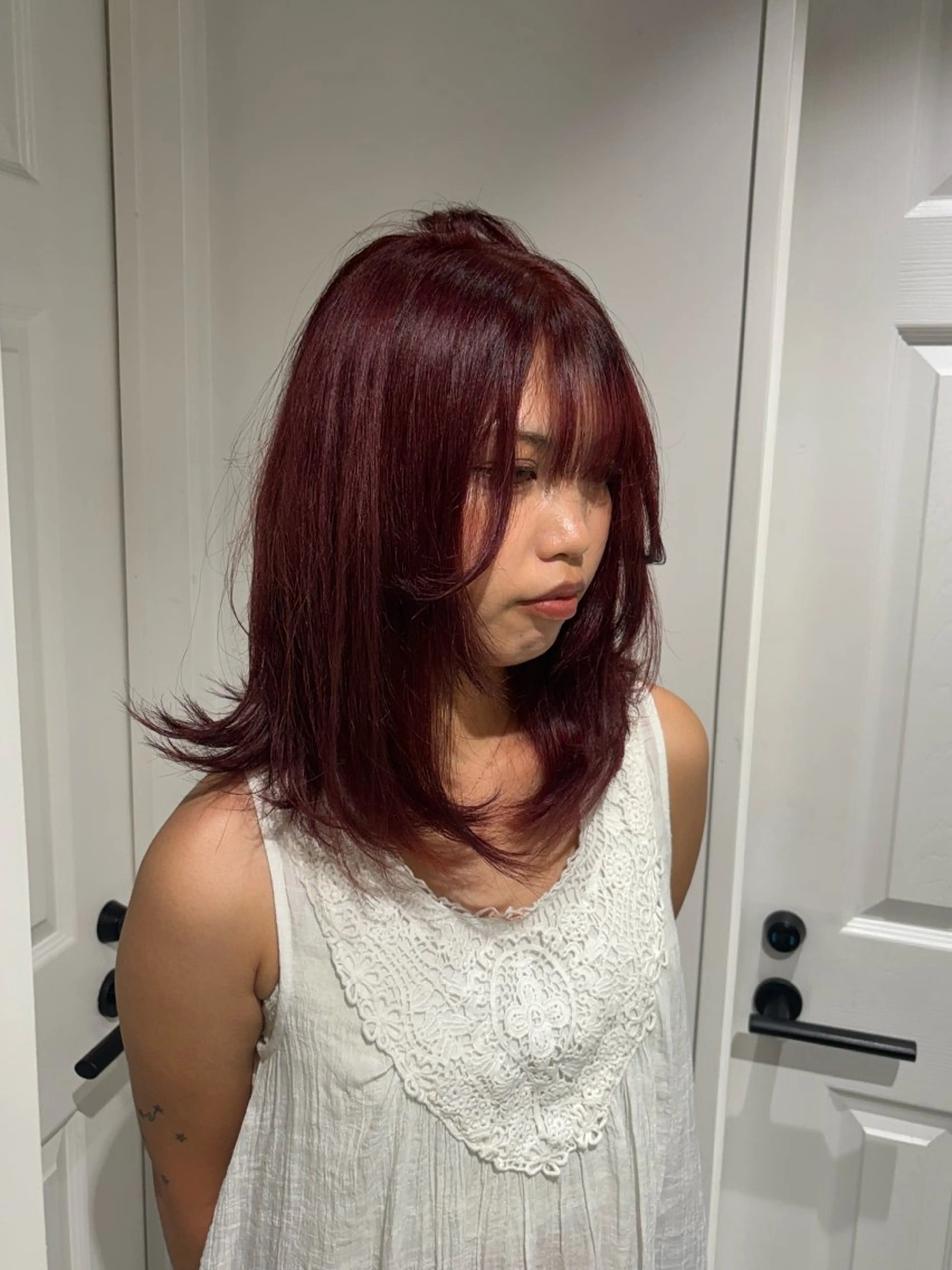 カラー ブリーチ ケアブリーチ デザインカラー ダブルカラー イヤリングカラー 酸性ストレート /ハイトーン/つばさのヘアスタイル