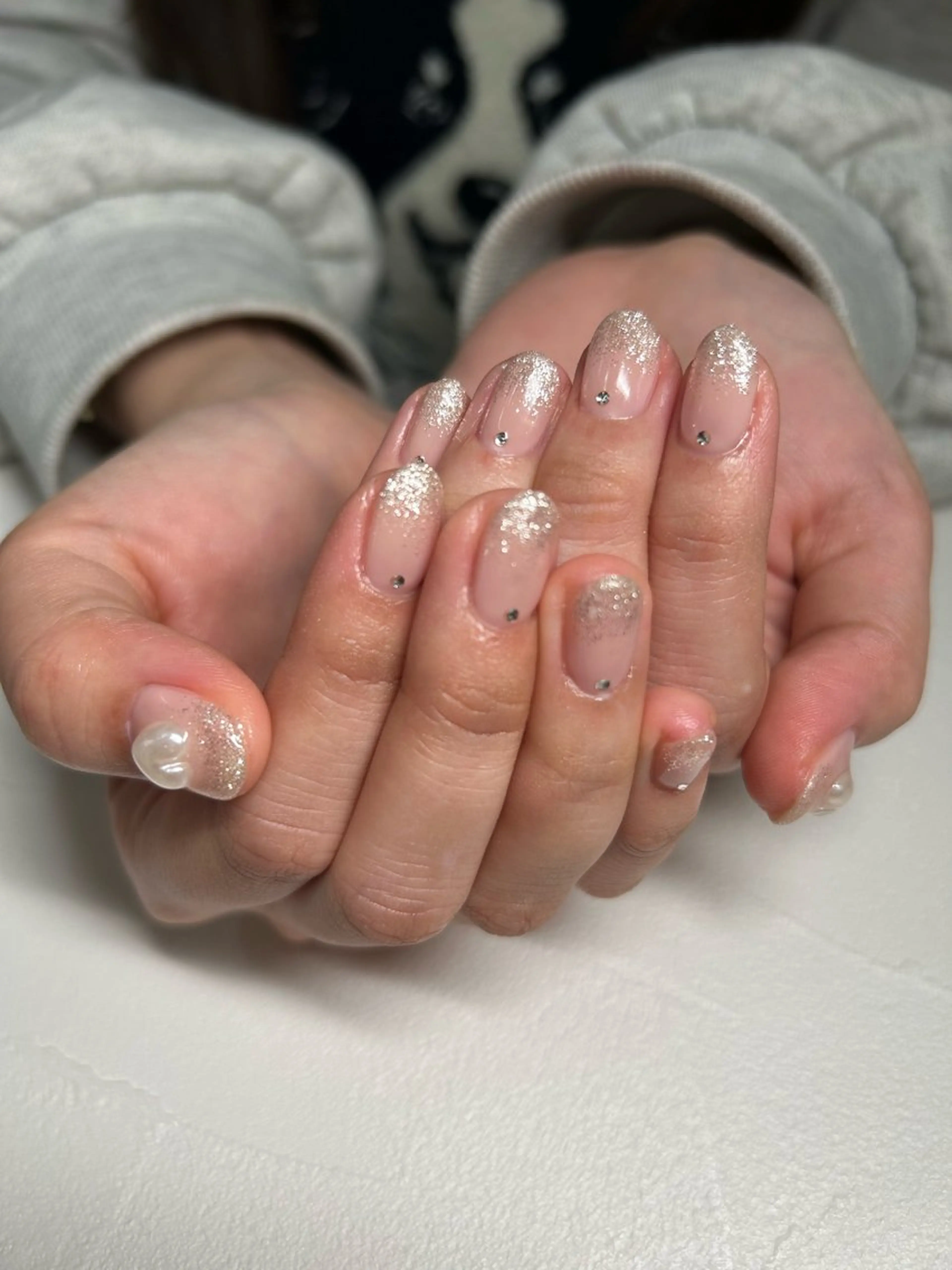 ネイル ラメ(グリッター) ラメグラデーション ワンカラーネイル Tink札幌駅前店 aizawa.のネイルデザイン