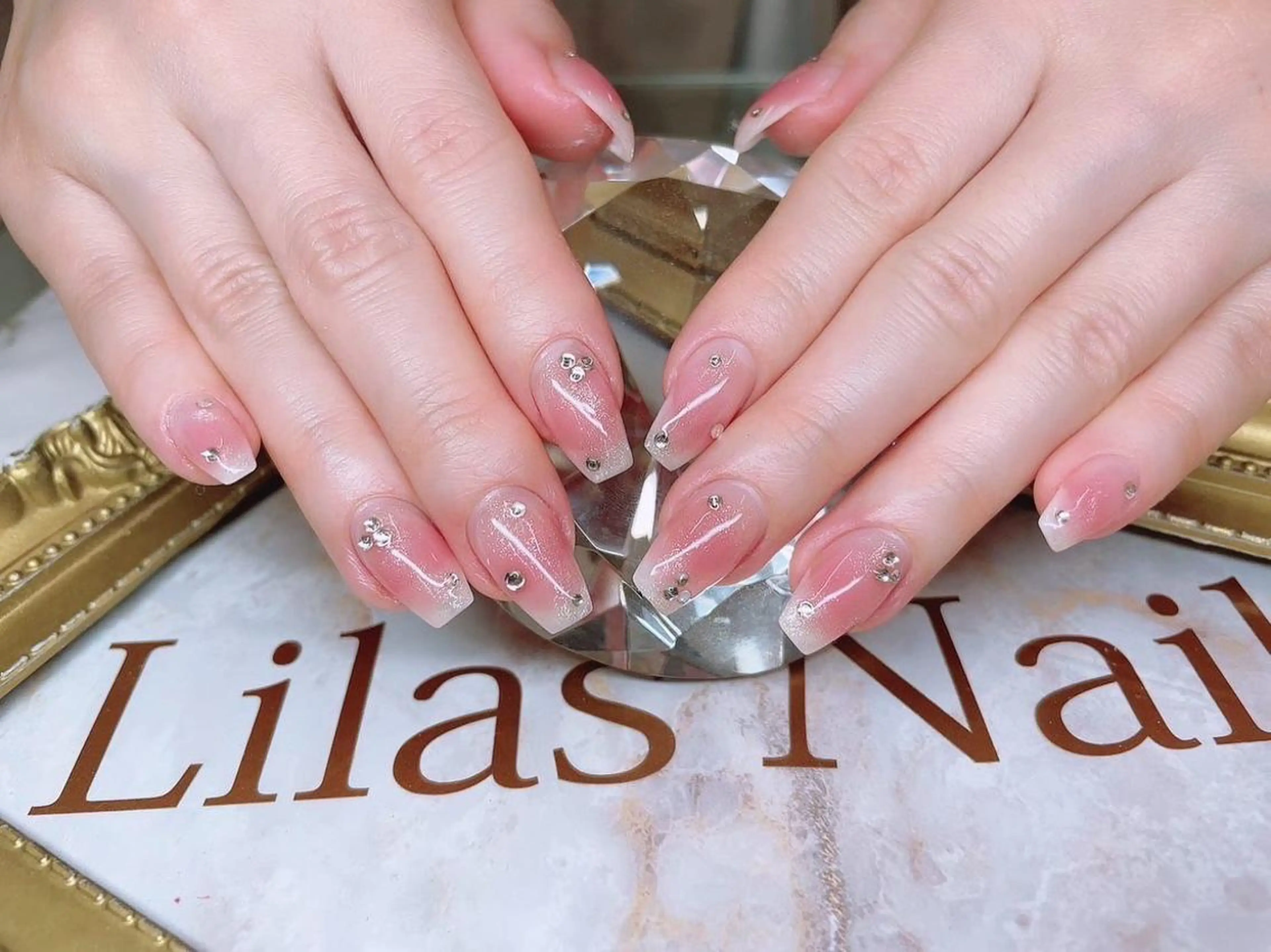 ネイル チークネイル 入学式 ジェルネイル 卒業式 ハードジェル Lilas Nailのネイルデザイン