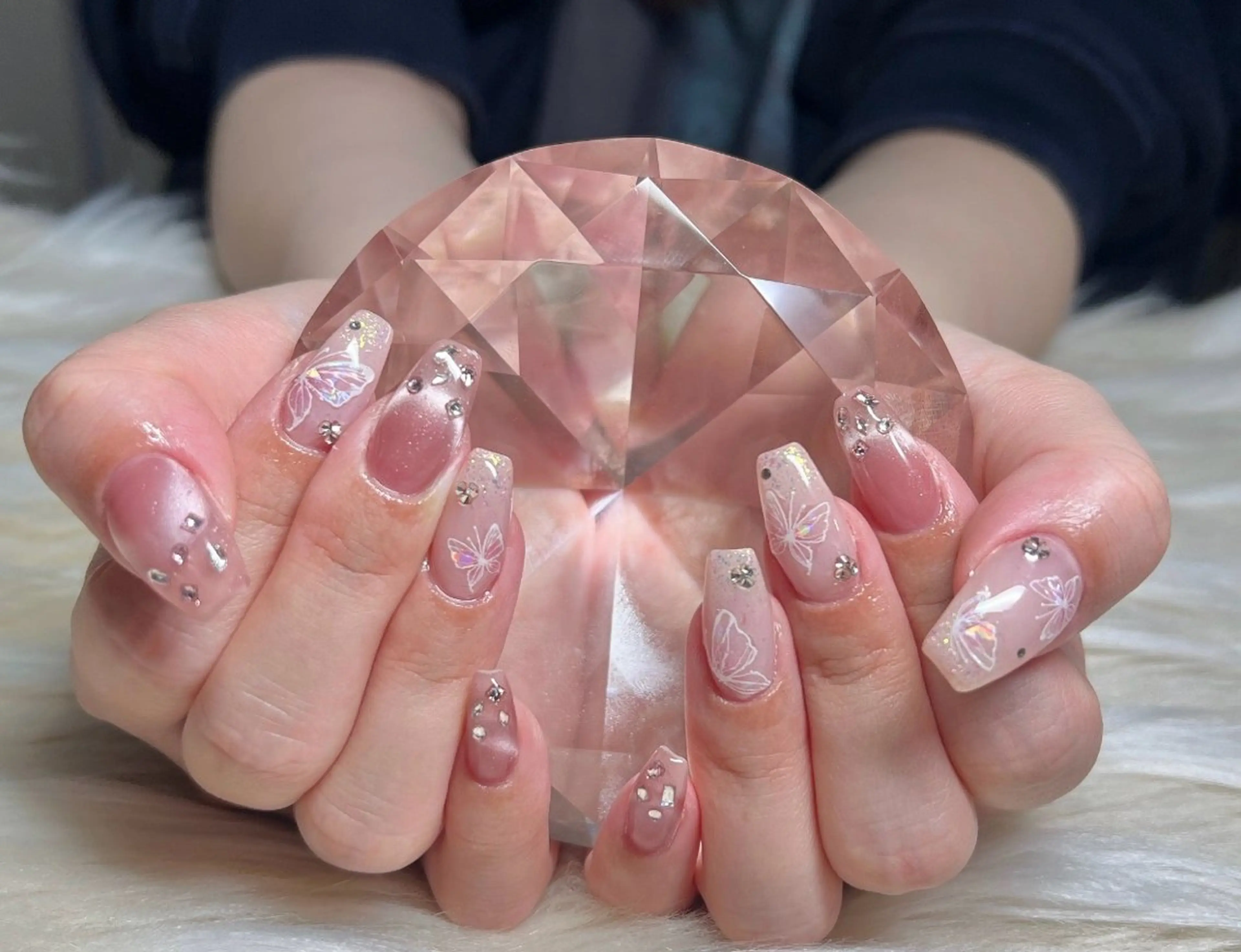 ネイル 長さ出し フラッシュネイル フラッシュマグ フレンチネイル ジェルネイル ハンドネイル Nail&eye Belire 新宿のネイルデザイン