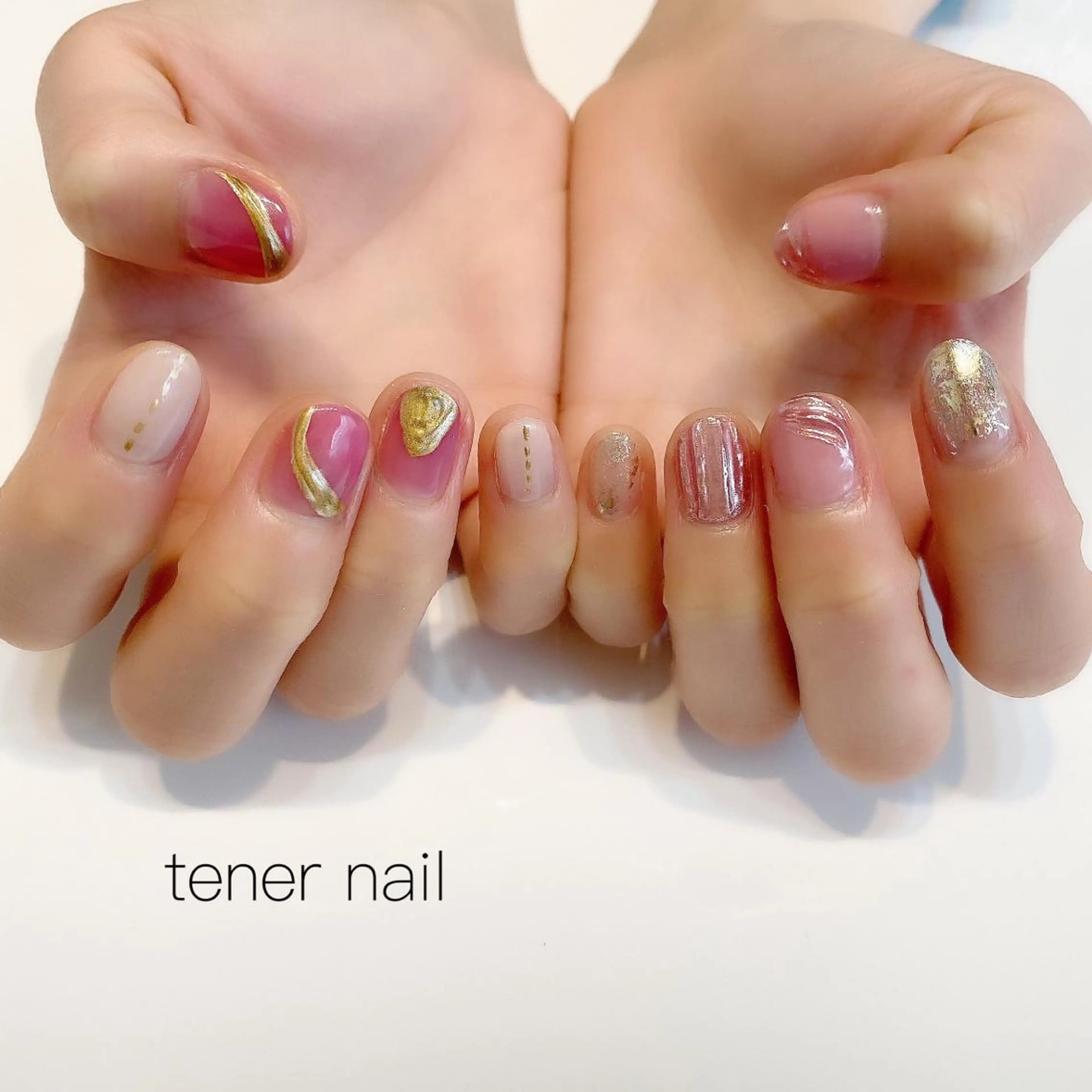 ネイル ニュアンスネイル ピンク テネルネイル tener nailのネイルデザイン