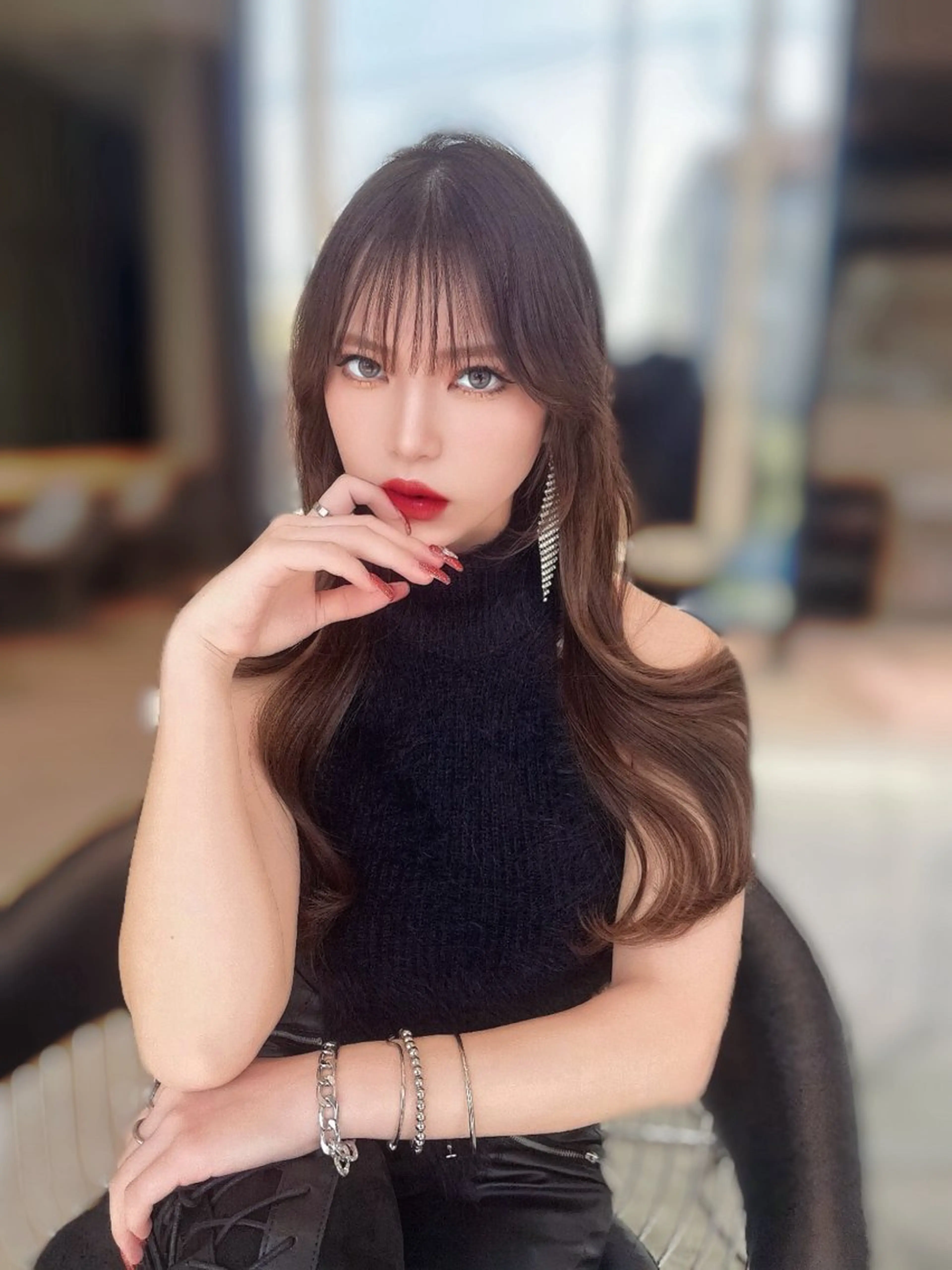 ロング カラー レイヤー/髪質改善 /透け感カラー/艶髪のヘアスタイル