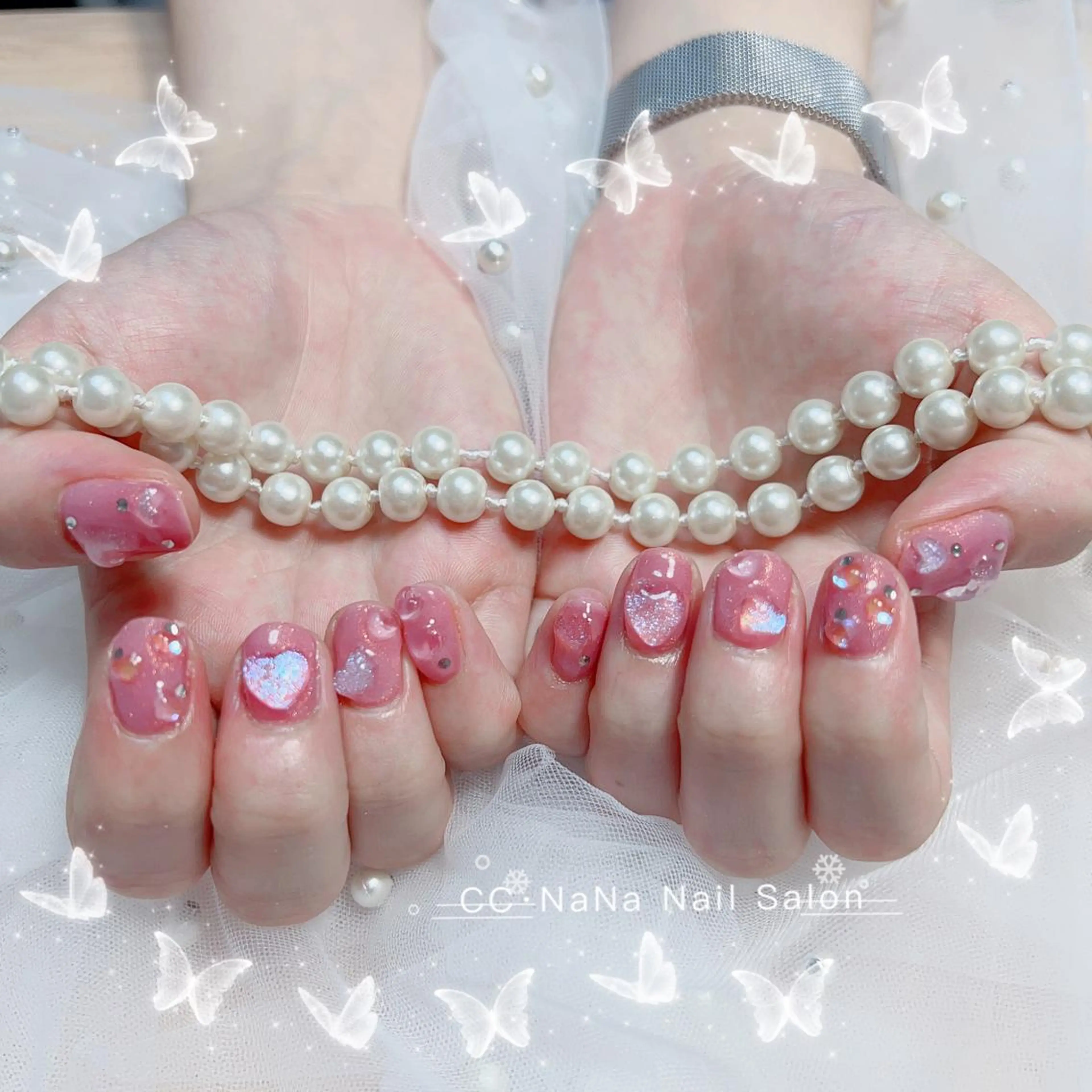 ネイル アートネイル チークネイル フラッシュネイル ジェルネイル キラキラネイル 💎CC・NaNa 韓国風ネイル🌙Cのネイルデザイン