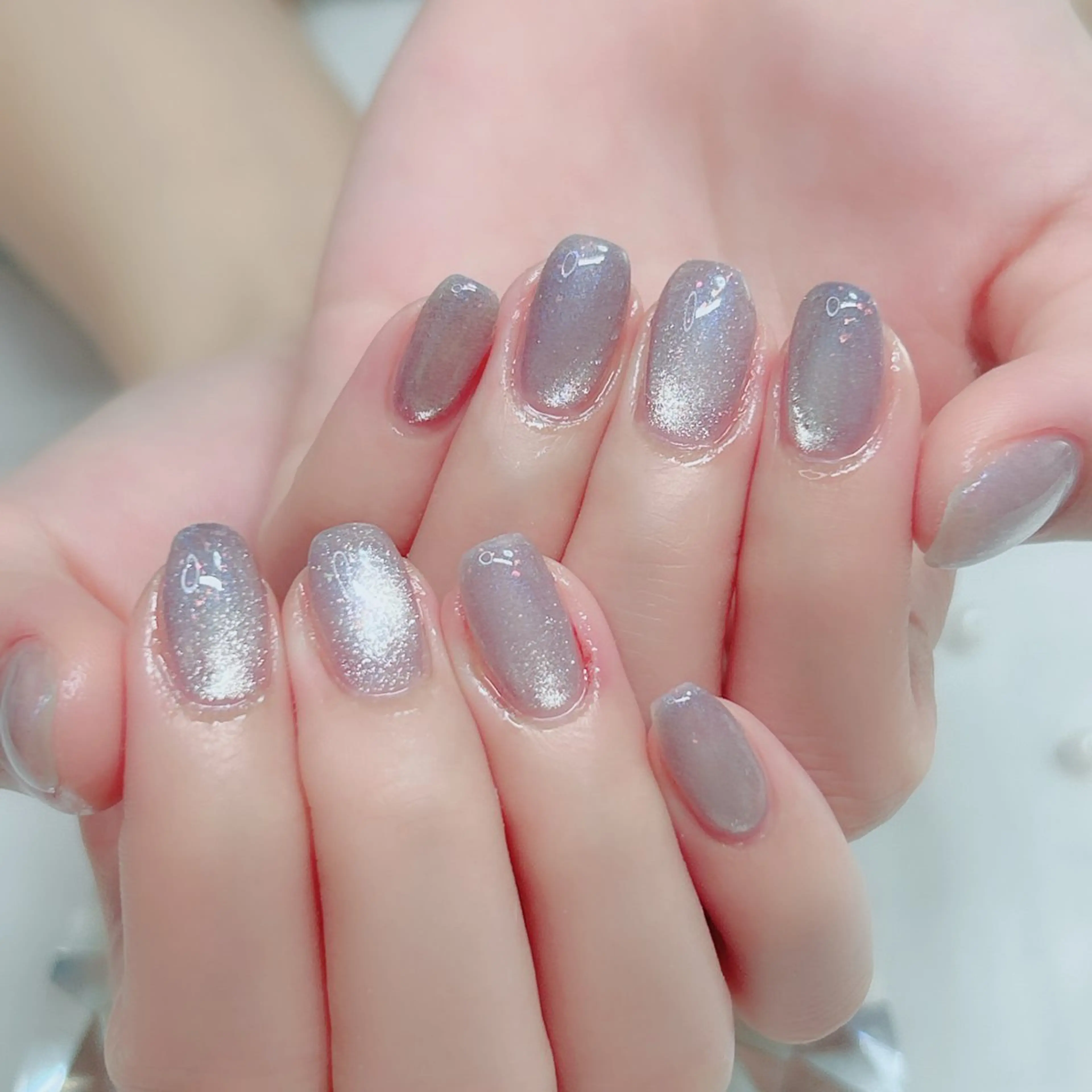 ネイル オーロラネイル ミラーネイル オフィスネイル ワンカラーネイル シンプルネイル ハンドネイル Cute Tips nailのネイルデザイン