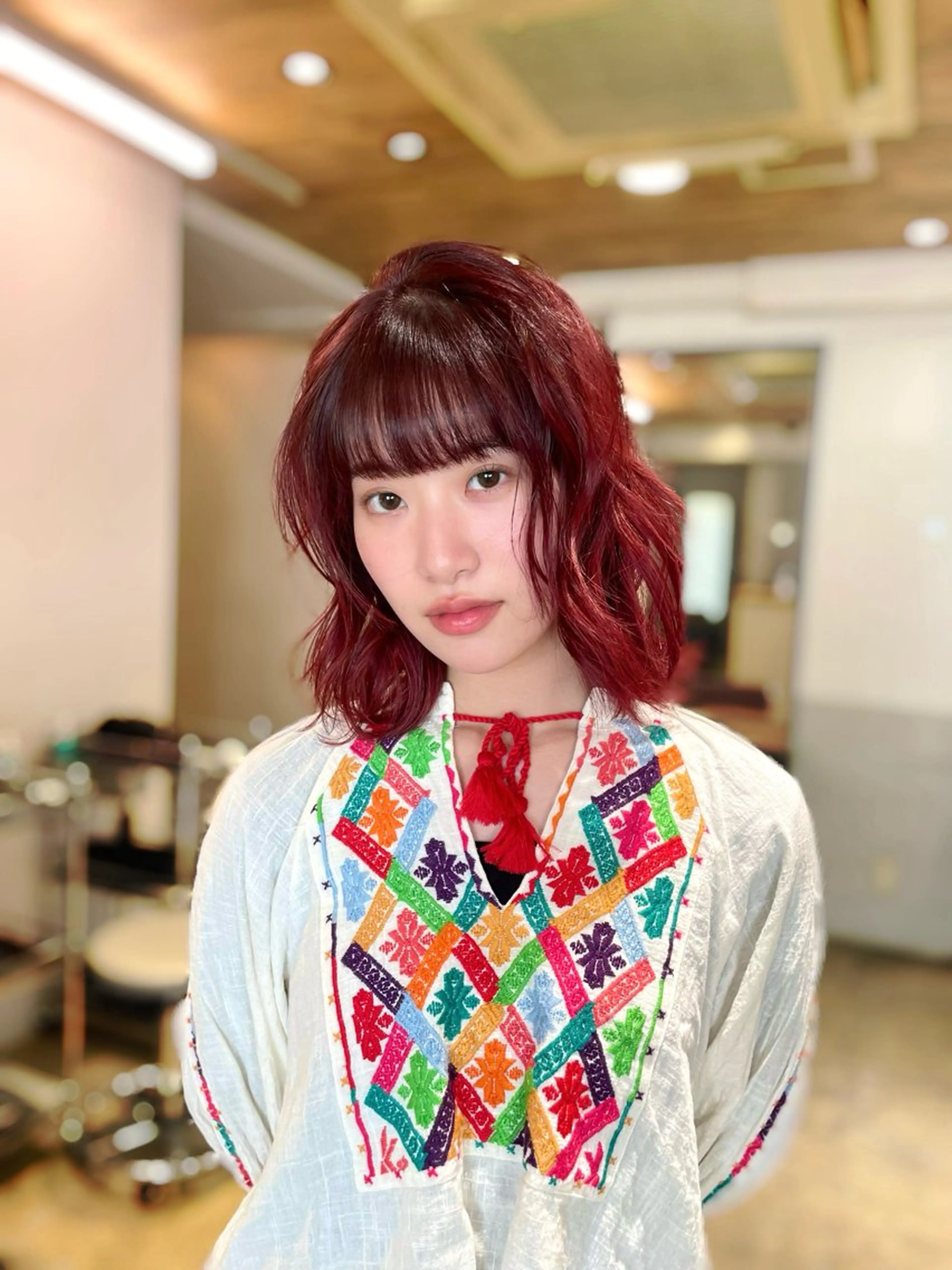 ミディアム カラー カット ヘアカラー トリートメント レイヤー/透明感 カラー/Tamakiのヘアスタイル