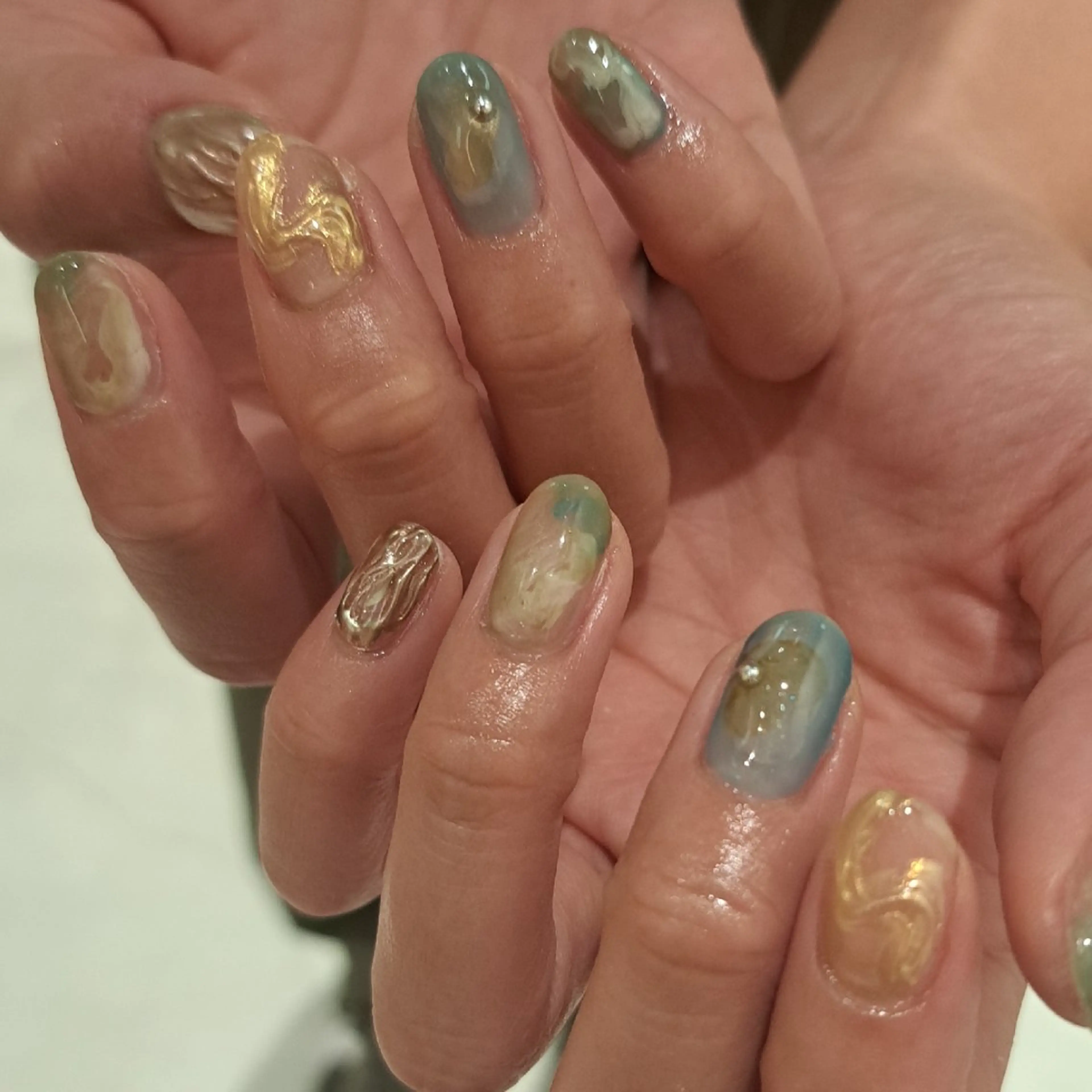 ネイル アートネイル ジェルネイル ミラーネイル 持ち込み ニュアンスネイル ハンドネイル Nail mood デザイン持ち込みokのネイルデザイン
