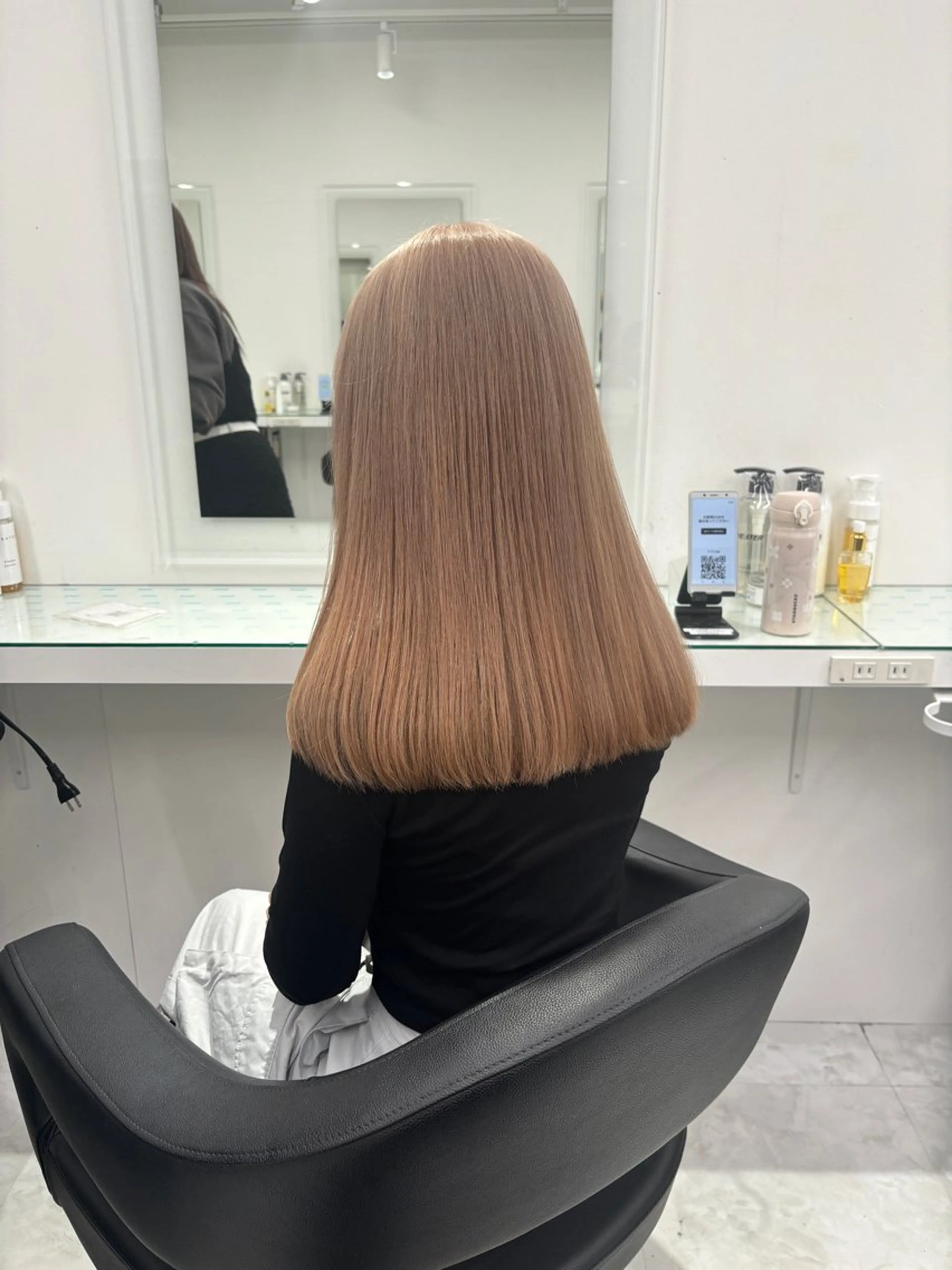 【🎀垢抜けミルクティー🎀】🌟ダブルカラー🌟+🌟ケアブリーチ付き🌟の写真