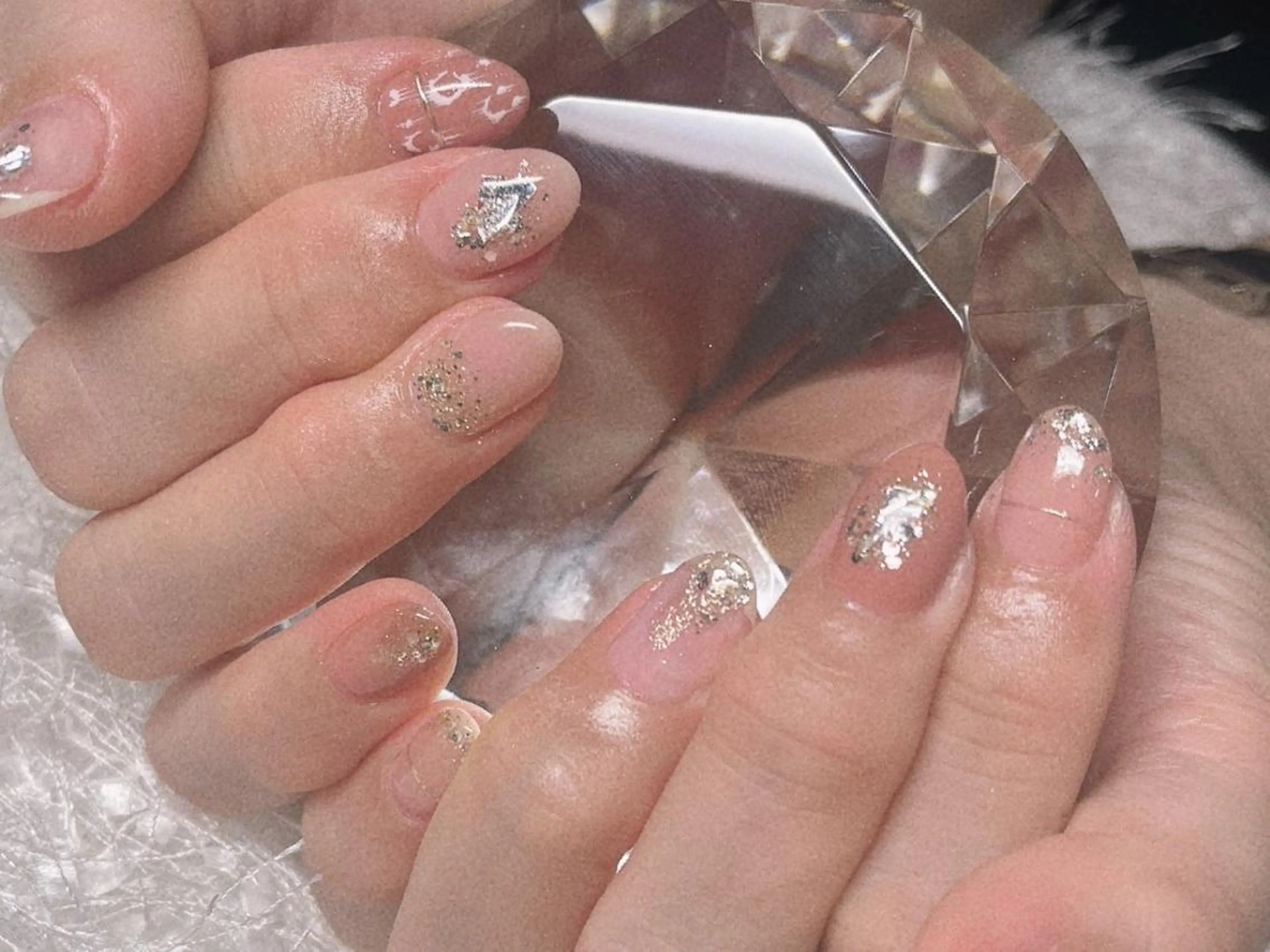 ネイル アニマル柄 長さ出し ジェルネイル グラデーション 韓国ネイル ハンドネイル Nail&eye Belire 新宿のネイルデザイン