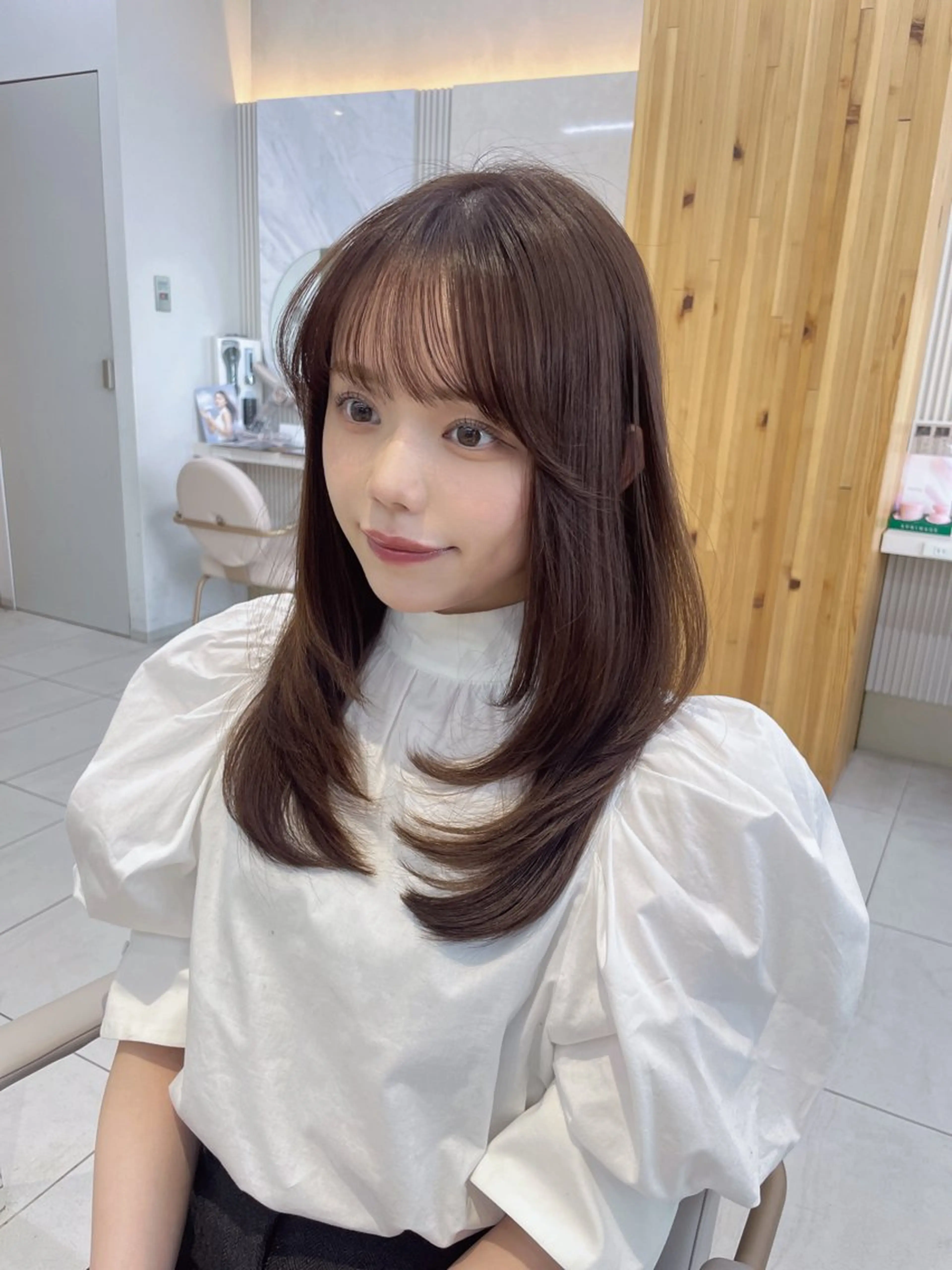 セミロング カット ヘアカラー トリートメント レイヤー/顔周り /透明感/TAKUのヘアスタイル