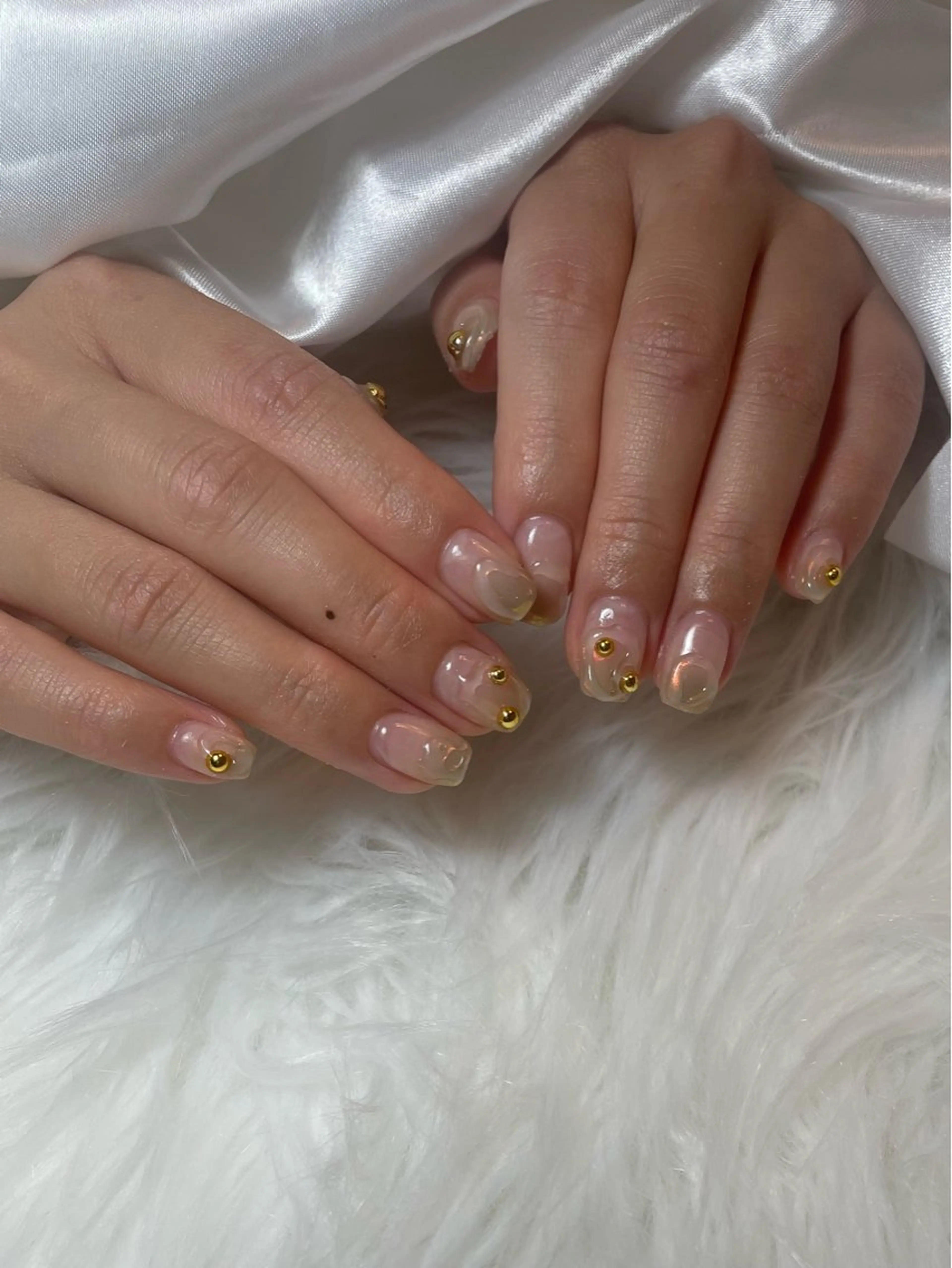 ネイル ブルー フレンチネイル キラキラネイル マグネットネイル シンプルネイル ハンドネイル timtam --sakiのネイルデザイン