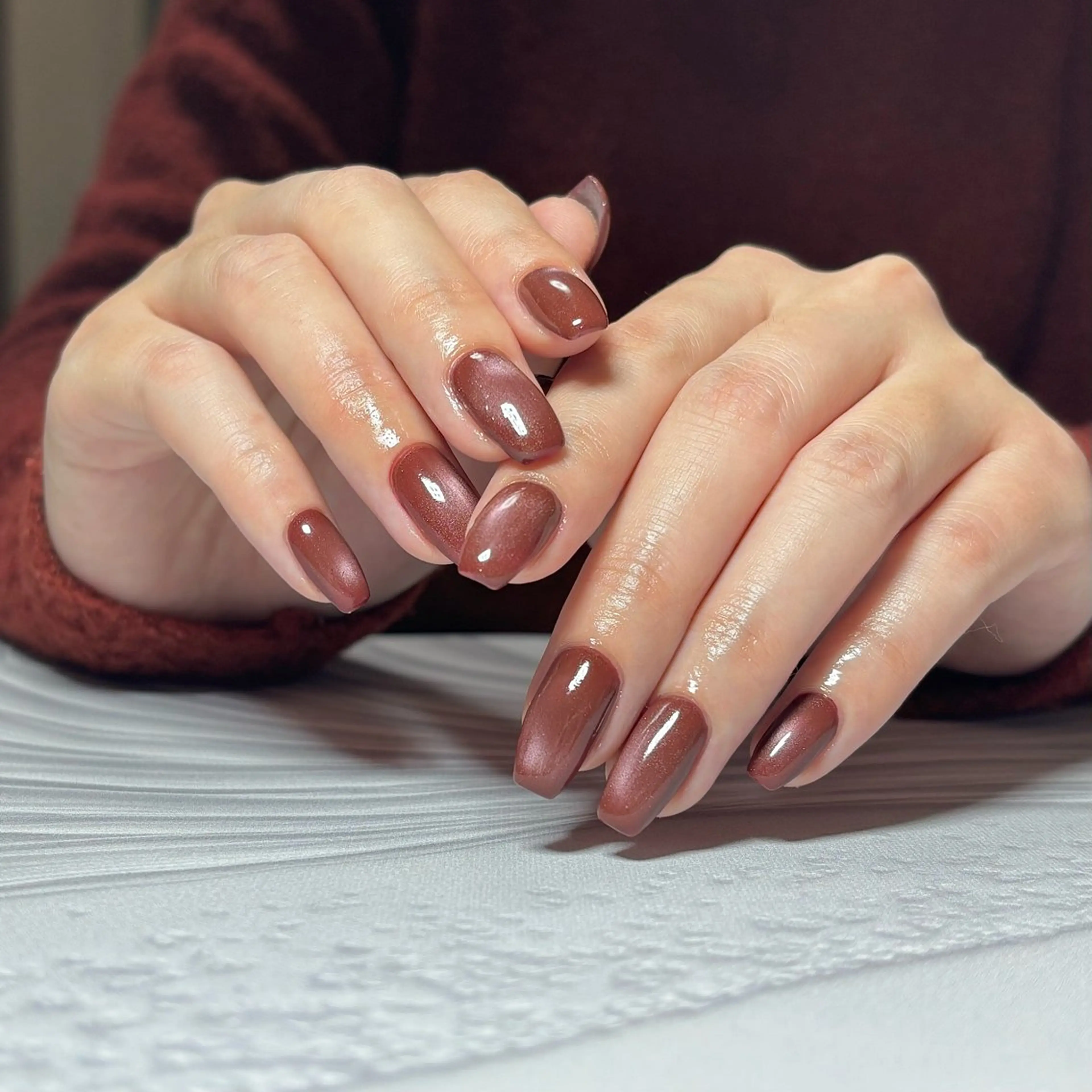 ネイル ジェルネイル マグネットネイル ワンカラーネイル ハンドネイル Nailsalon BLOOM🌷 山崎のネイルデザイン