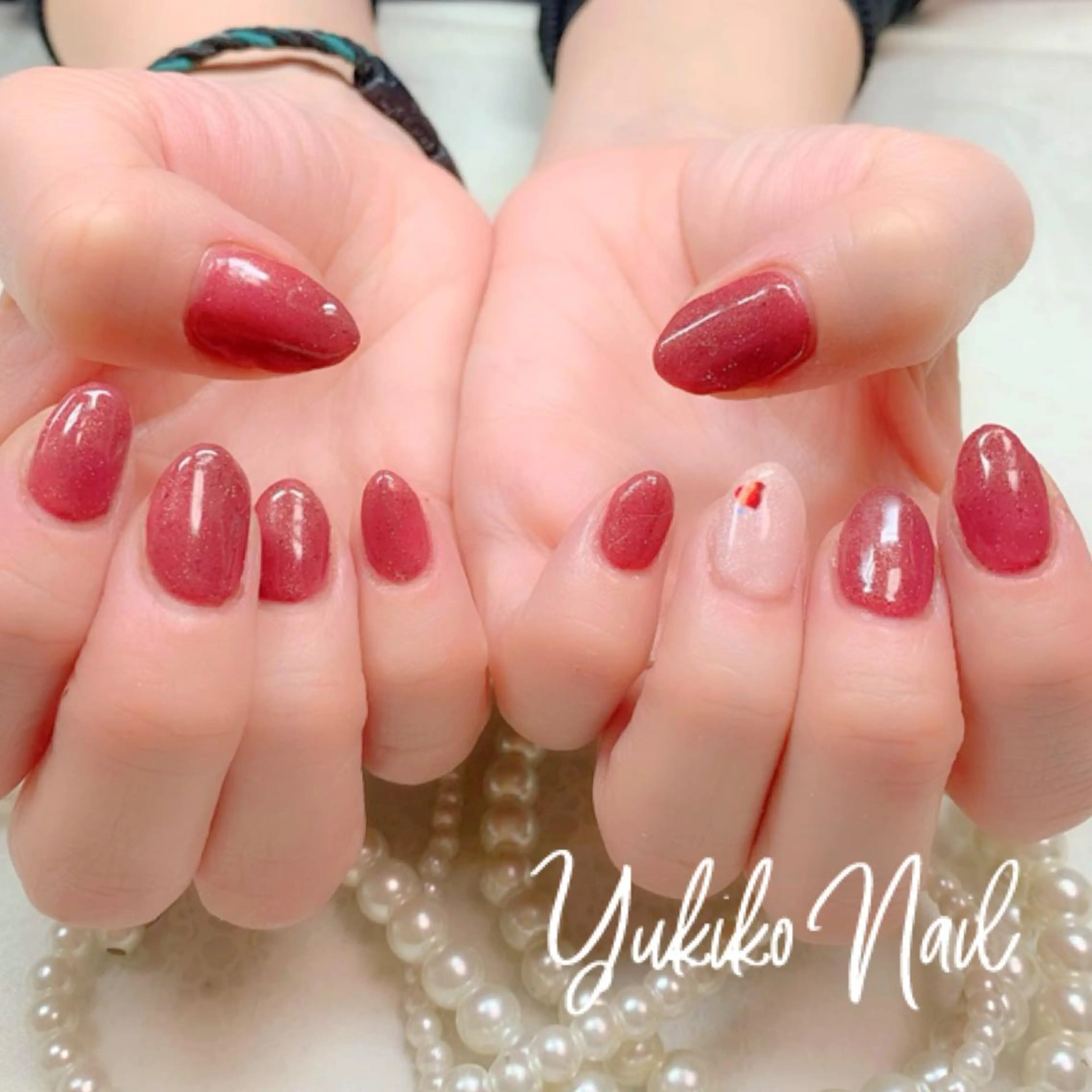 ネイル 持ち込み シンプルネイル バレンタイン ハンドネイル ユキコ ネイルのネイルデザイン
