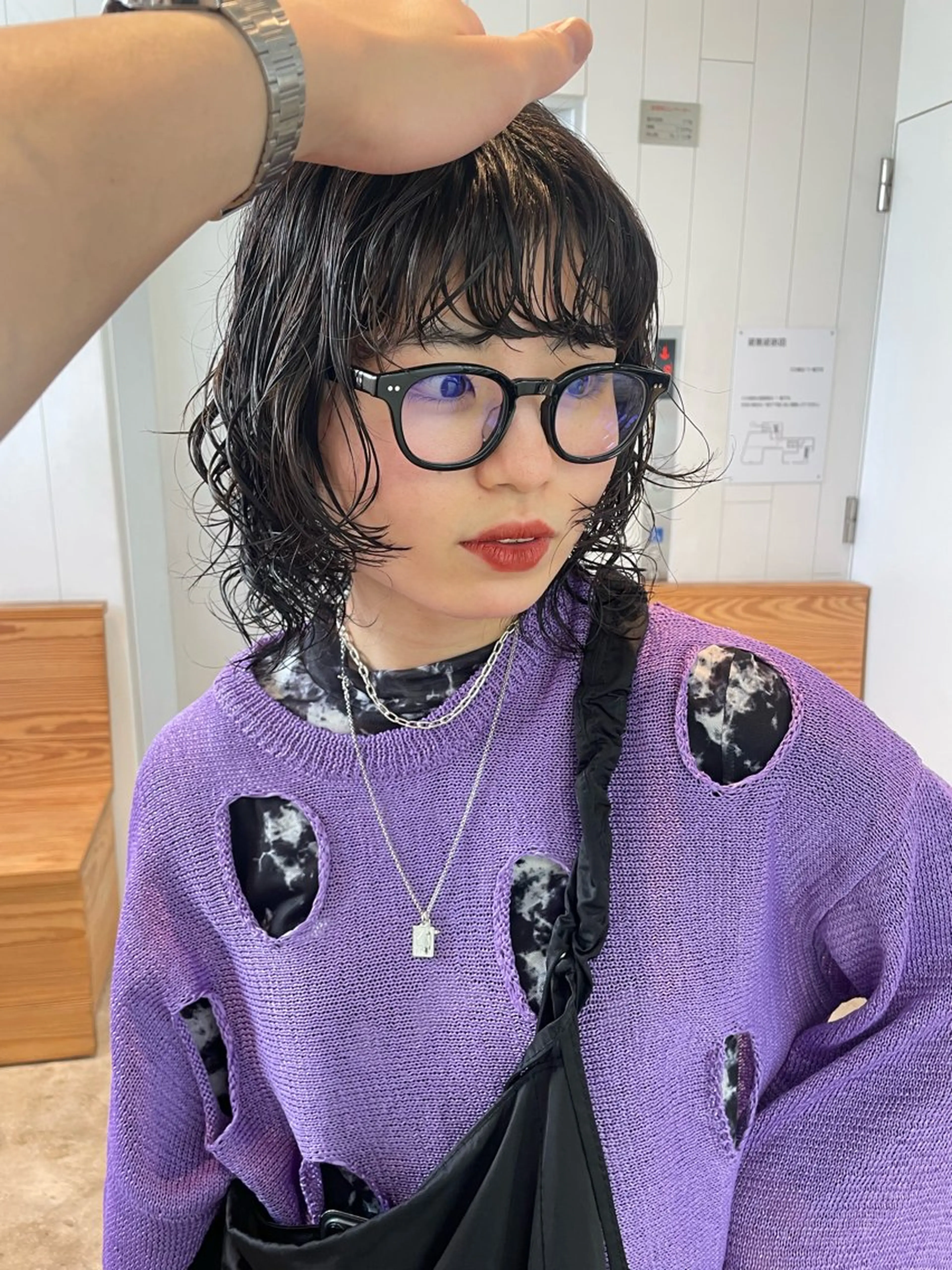 ショート パーマ ボブレイヤー ボブ レイヤーカット カット パーマ トリートメント パーマ/パーマ落とし 【Kouta】のヘアスタイル