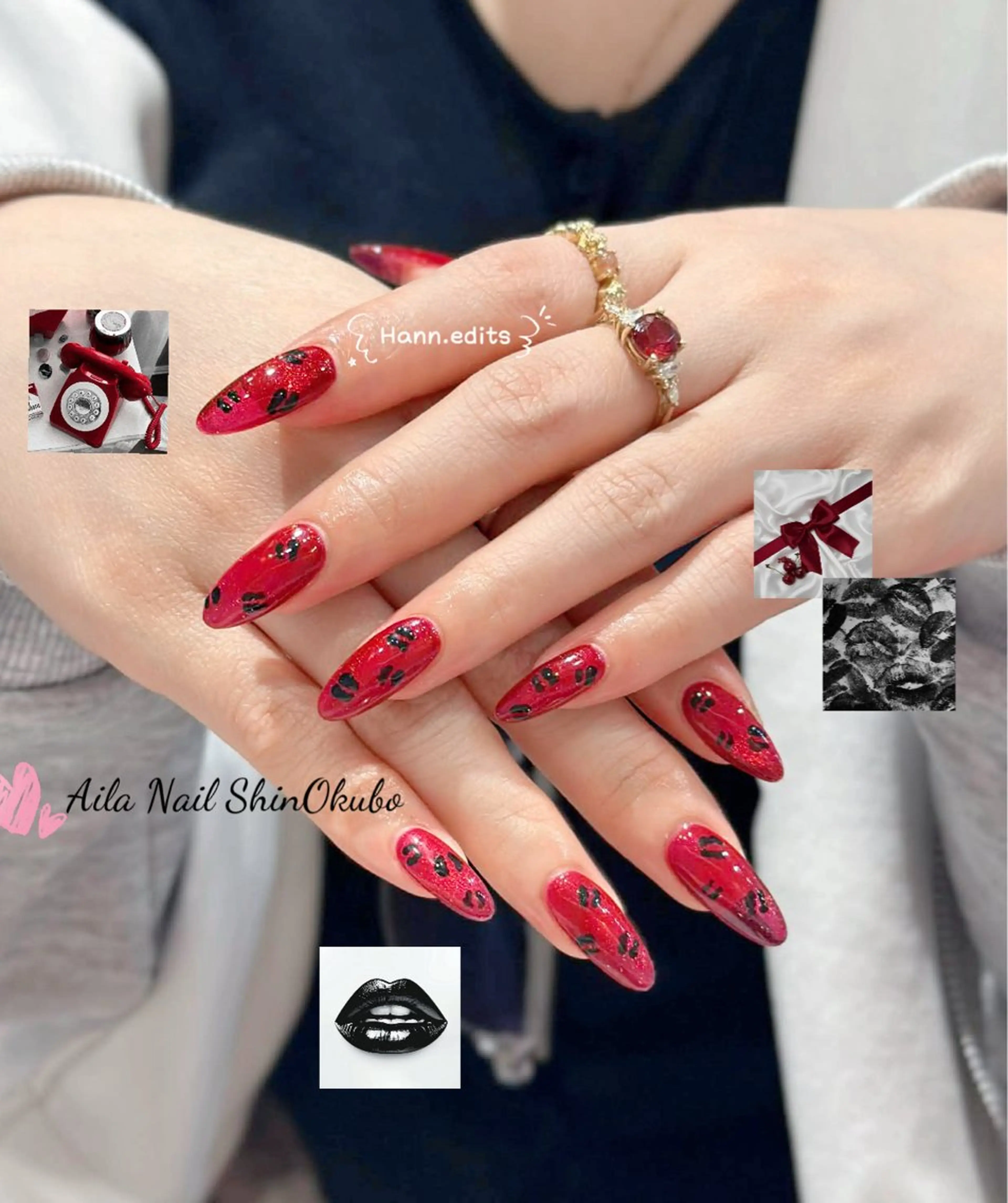 ミディアム 韓国風ヘア ハンドネイル Aila Nail HanChanのネイルデザイン