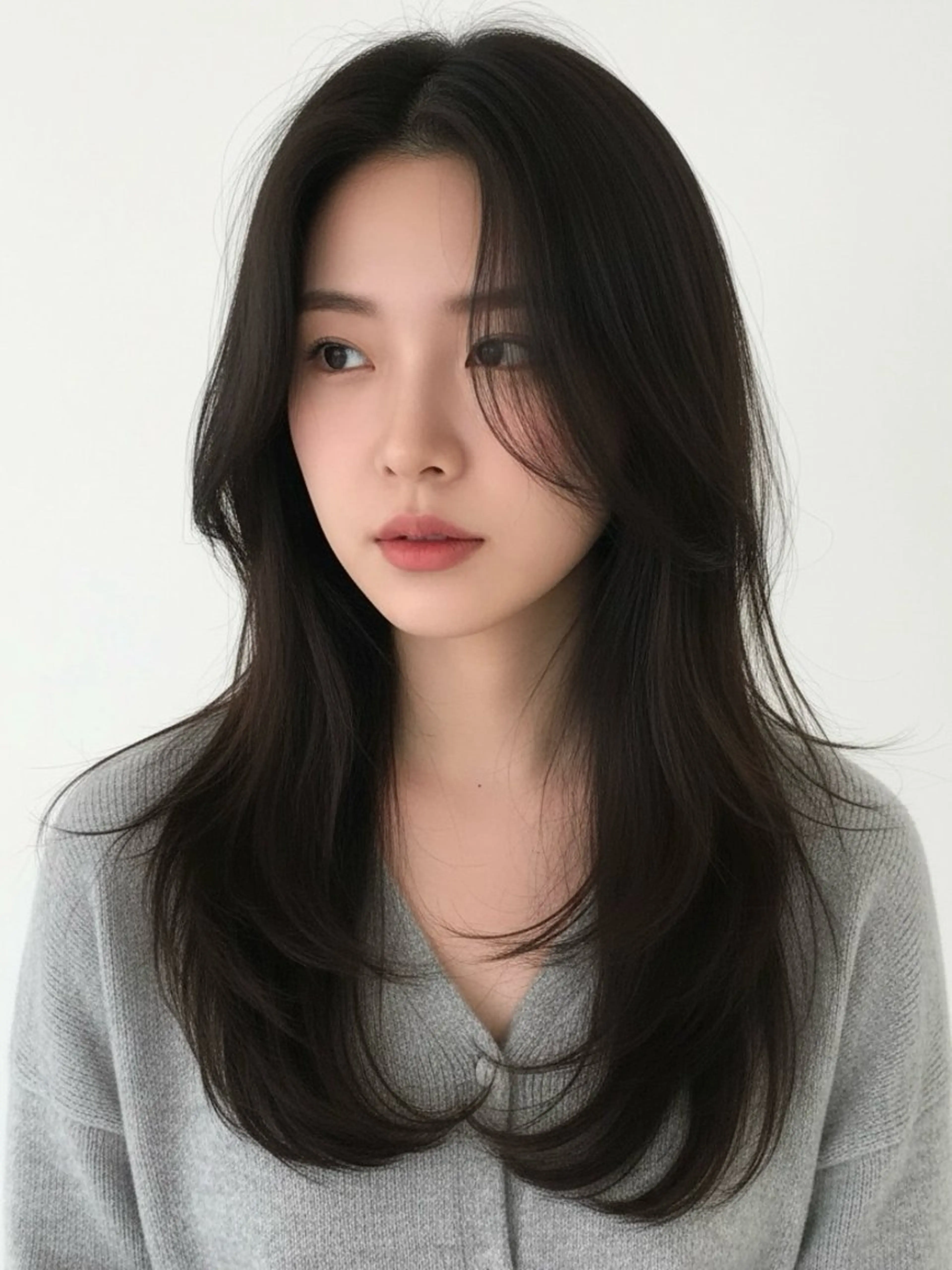 セミロング カラー アディクシーカラー 透明感カラー くびれヘア 顔まわりレイヤー 韓国風ヘア カット ヘアカラー 韓国レイヤーカット 🫧大阪梅田レイヤーのヘアスタイル