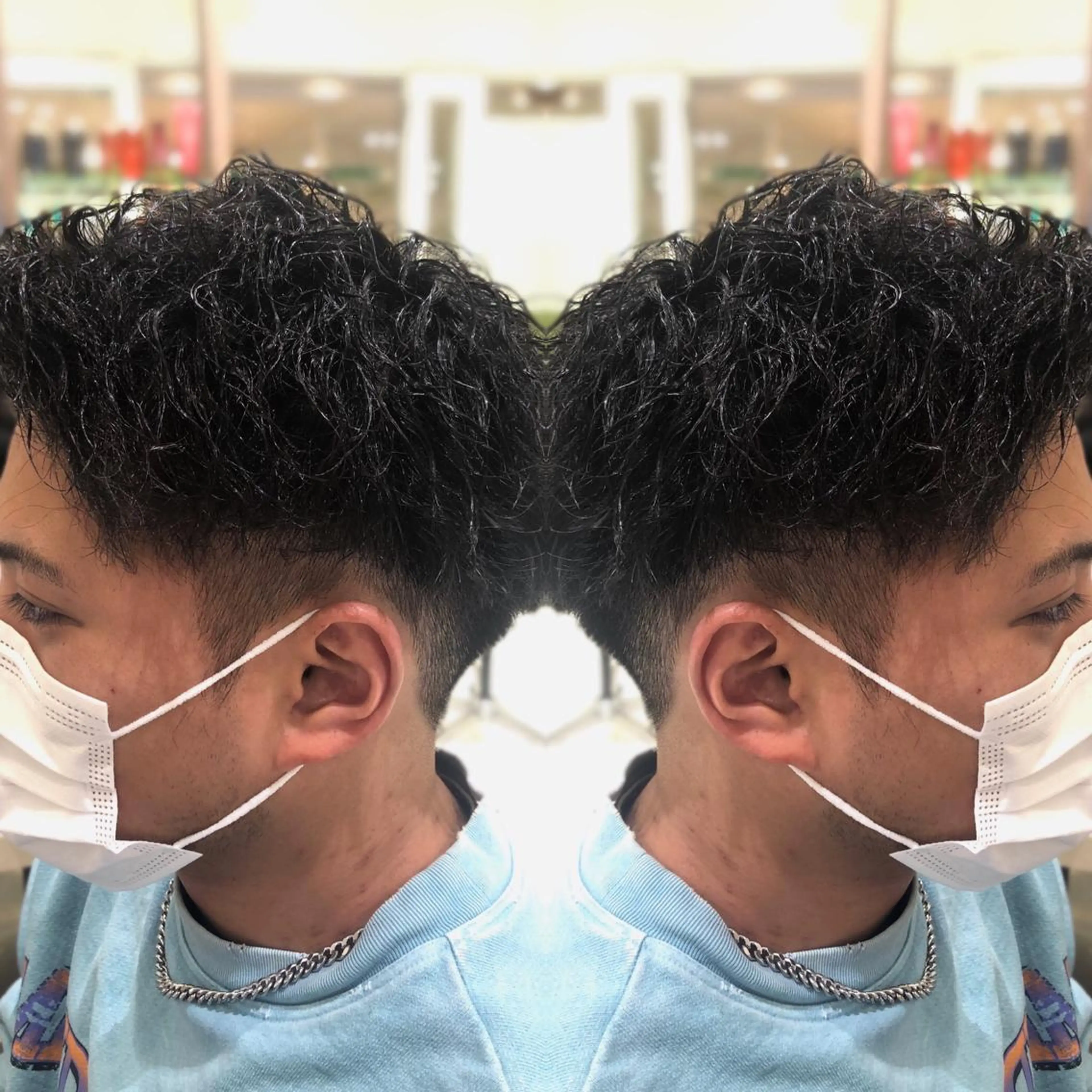 パーマ メンズ 韓国レイヤー×透明感 カラー/山崎一輝のヘアスタイル