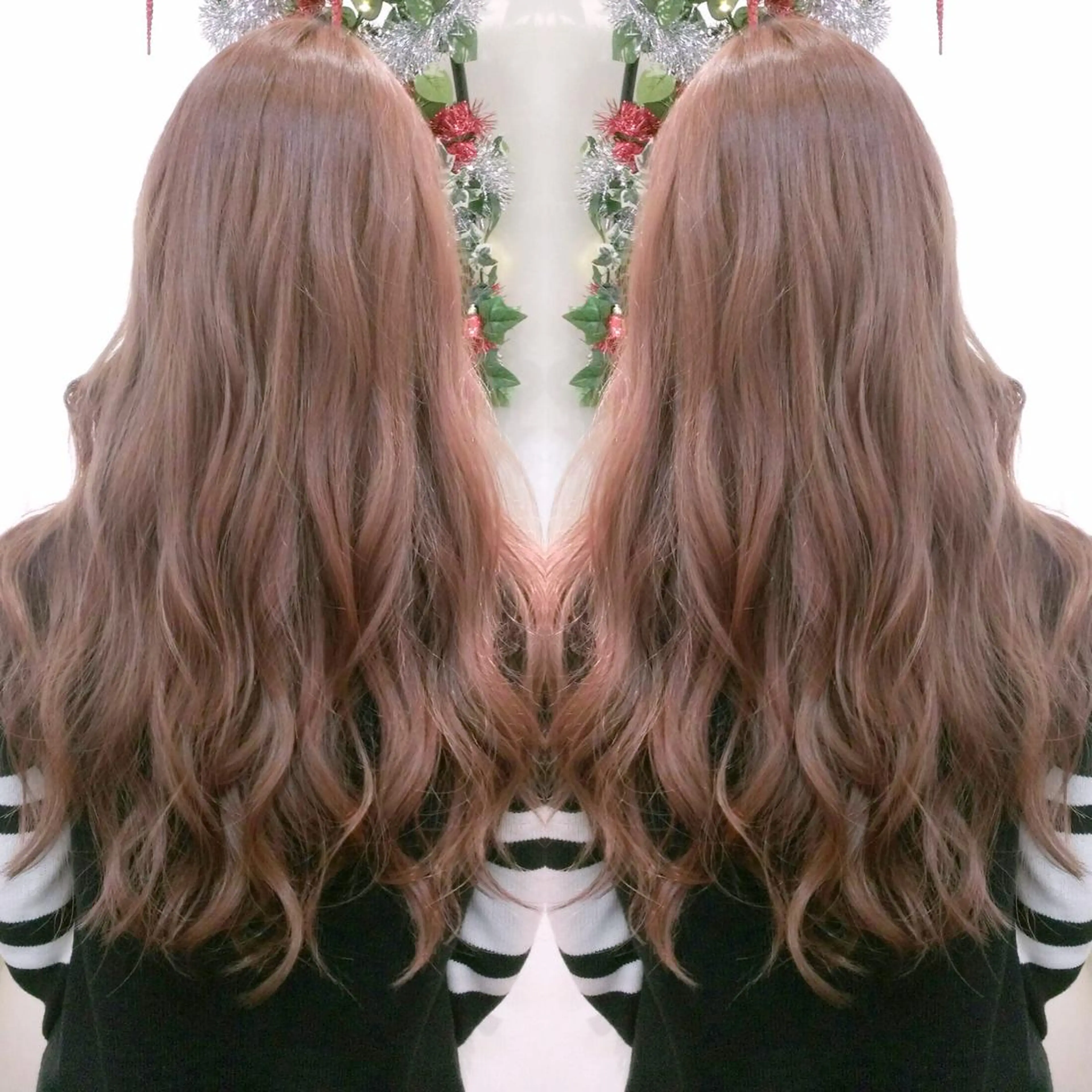 ロング カラー アプリコットブラウン ブラウンカラー 植田 /エクステ /ブリーチ/髪質改善のヘアスタイル