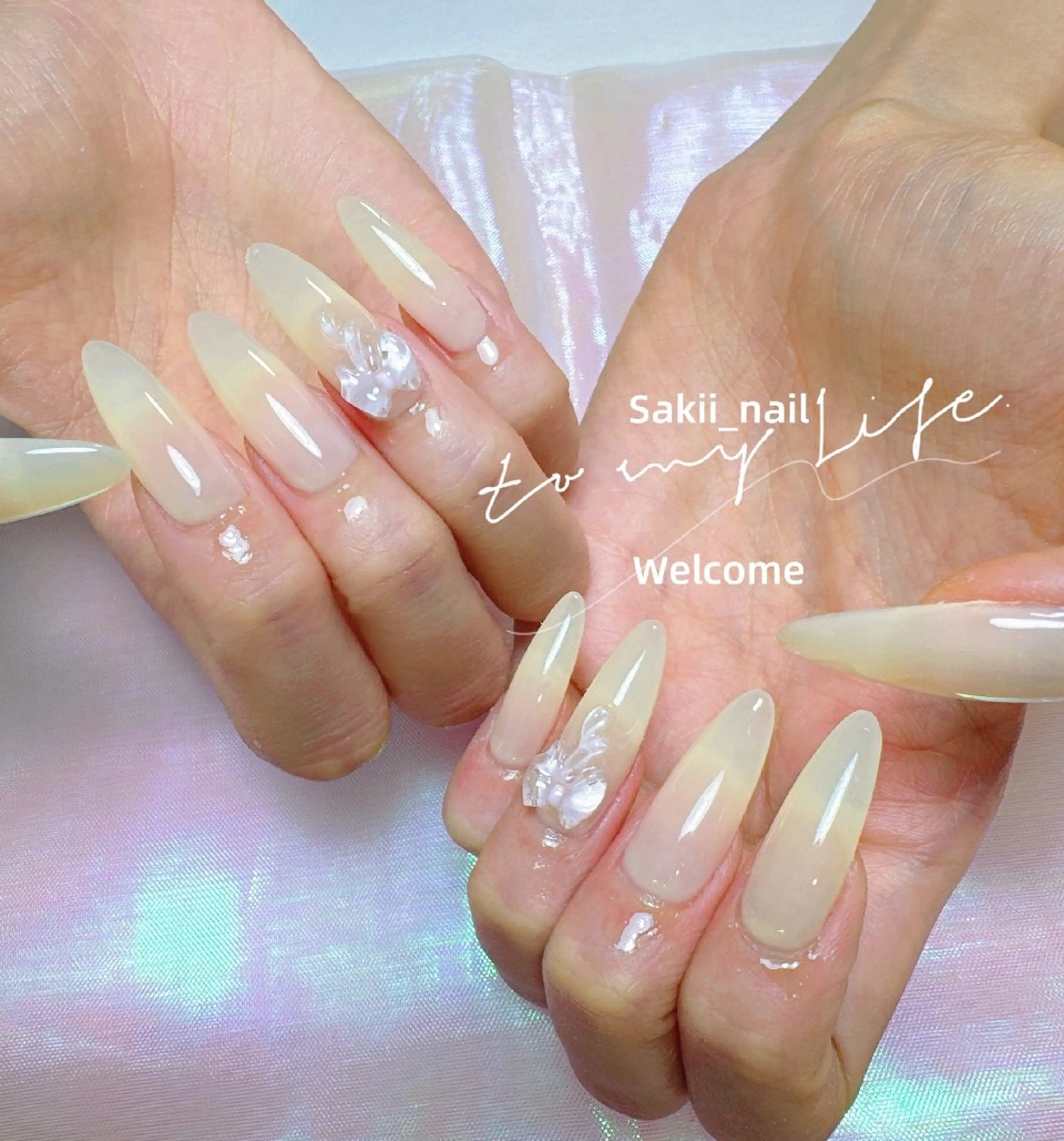 ネイル 長さ出し ワンカラーネイル 夏ネイル ネイルチップ ハンドネイル sakii_nail 池袋のネイルデザイン