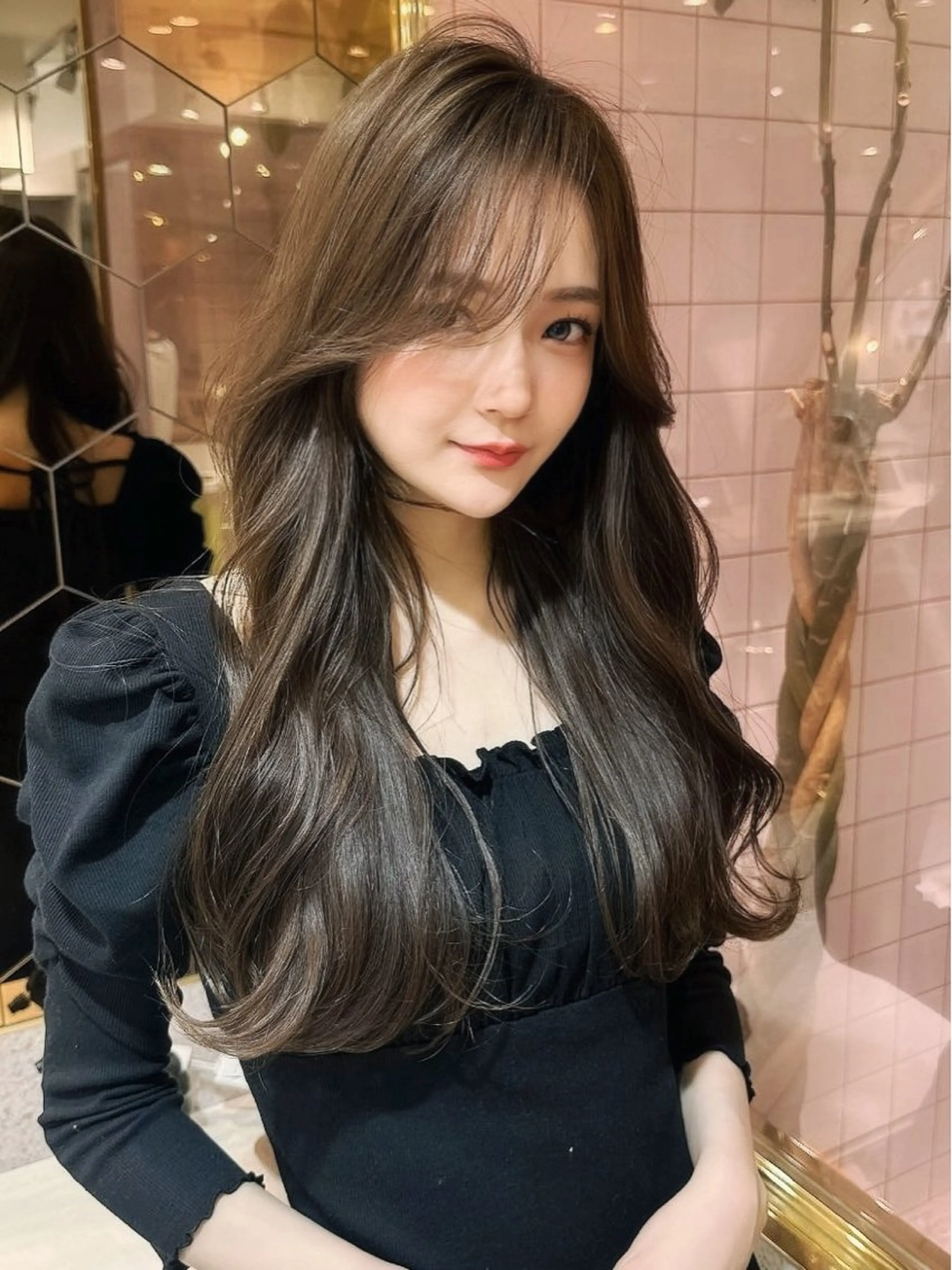 セミロング カラー カット ヘアカラー トリートメント 新宿/韓国風レイヤー 髪質改善/渋谷直樹のヘアスタイル