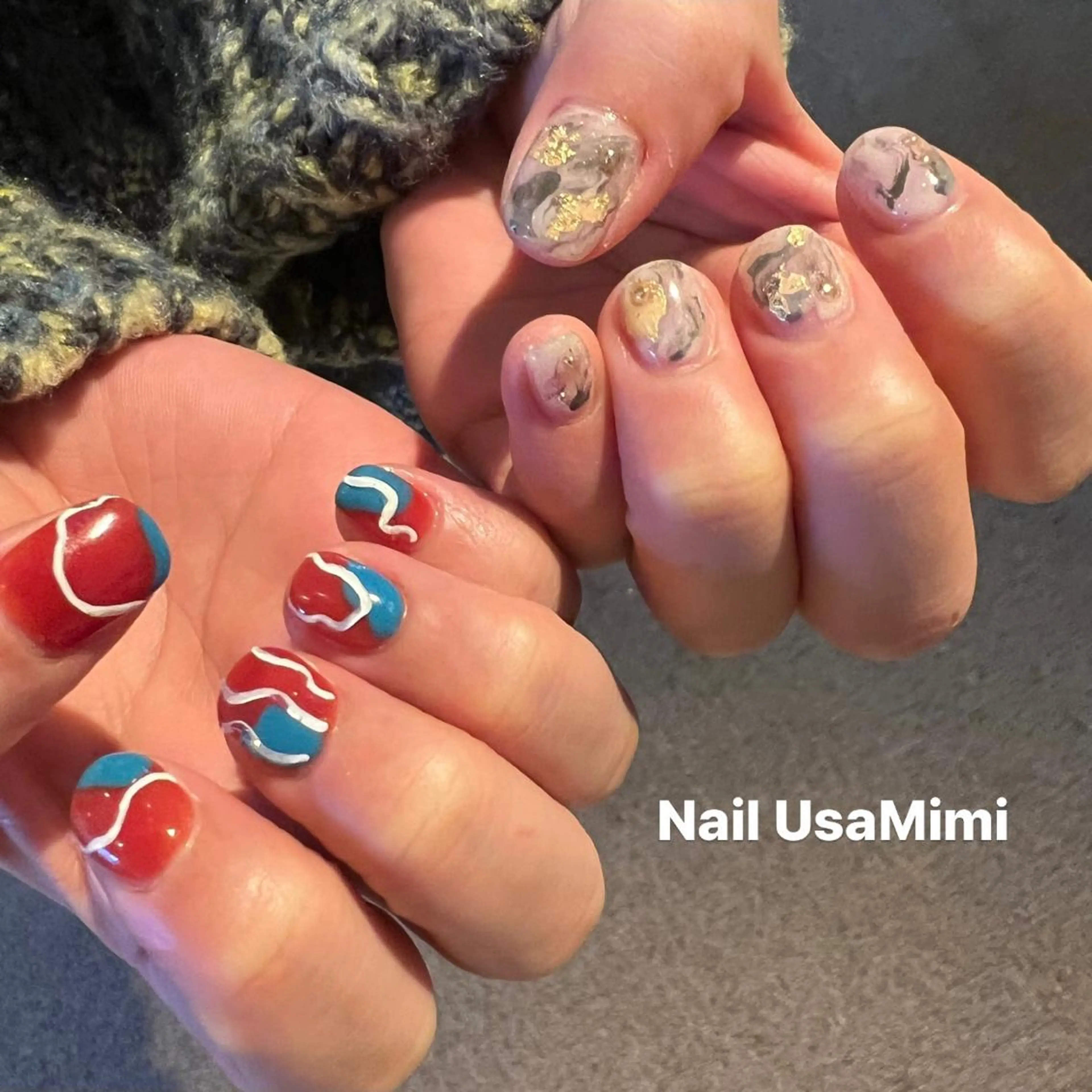 ネイル 成人式 フットネイル ジェルネイル マグネットネイル 持ち込み 本町ネイルNail UsaMimiのネイルデザイン