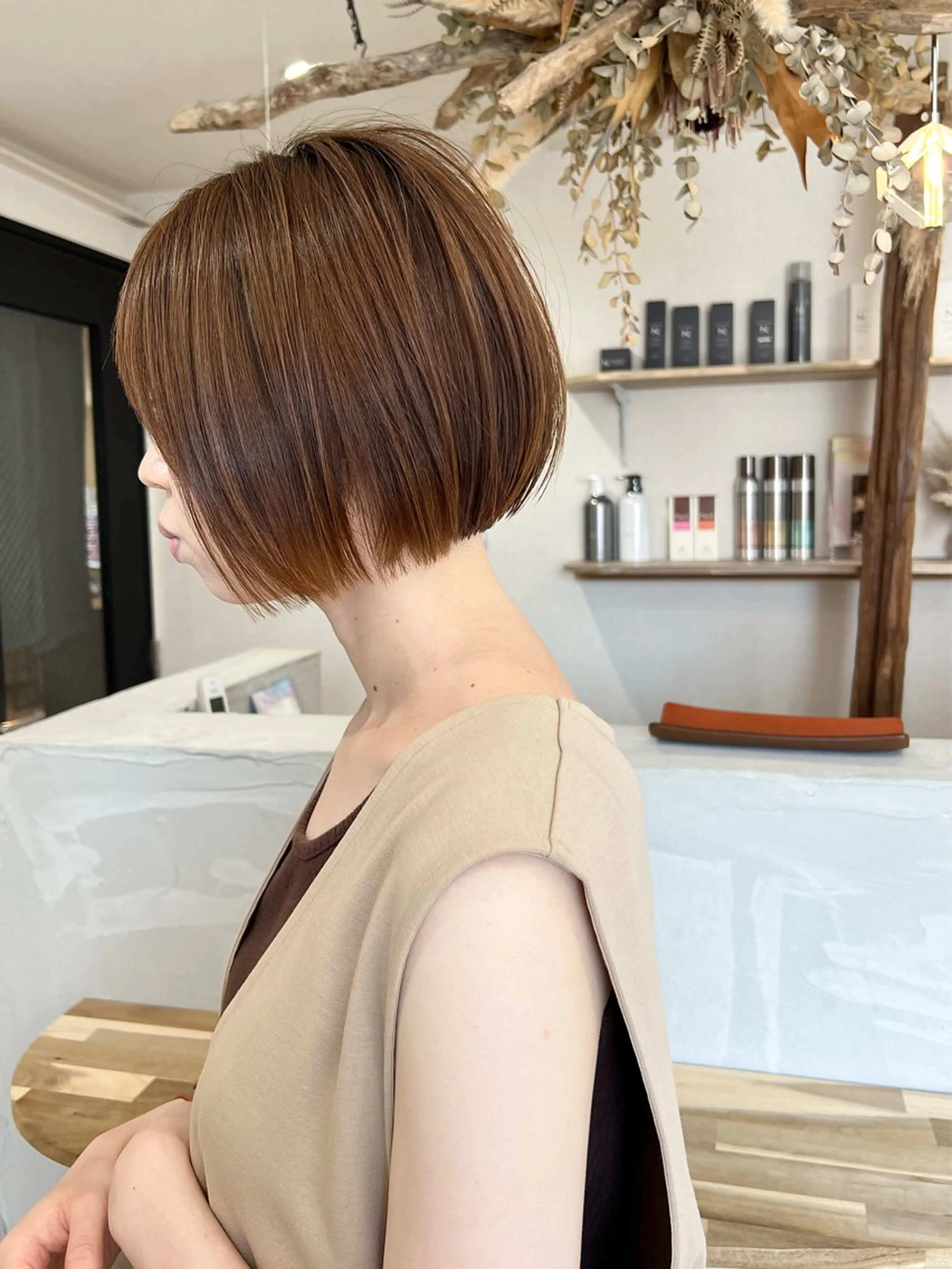 ショート カラー ボブ ショートヘア カット ヘアカラー 🌱小顔魅せショート 髪質改善カラー/泉綺のヘアスタイル