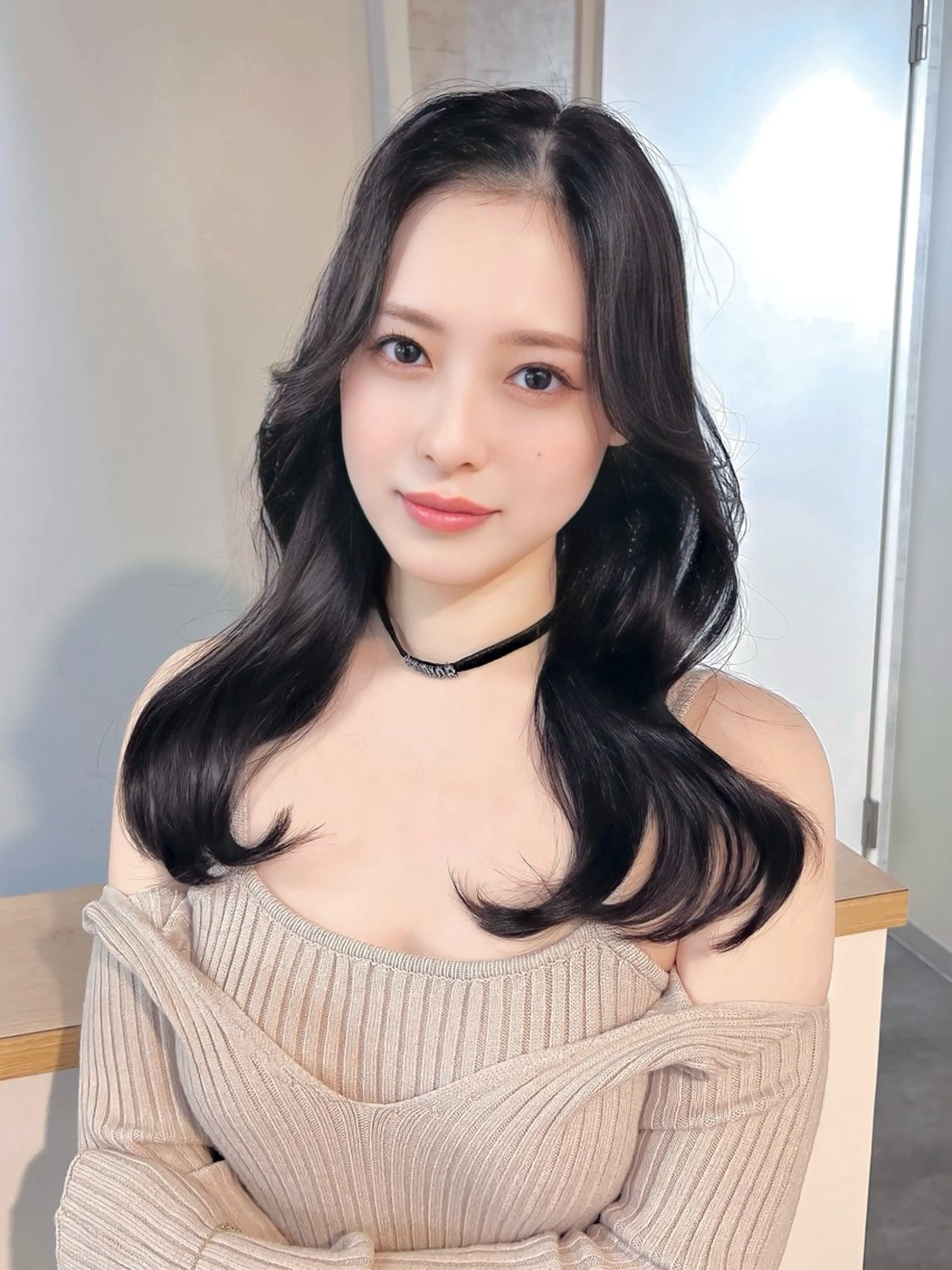 セミロング カラー ヘアアレンジ 韓国レイヤー/ 顔周り💕田中将吾のヘアスタイル