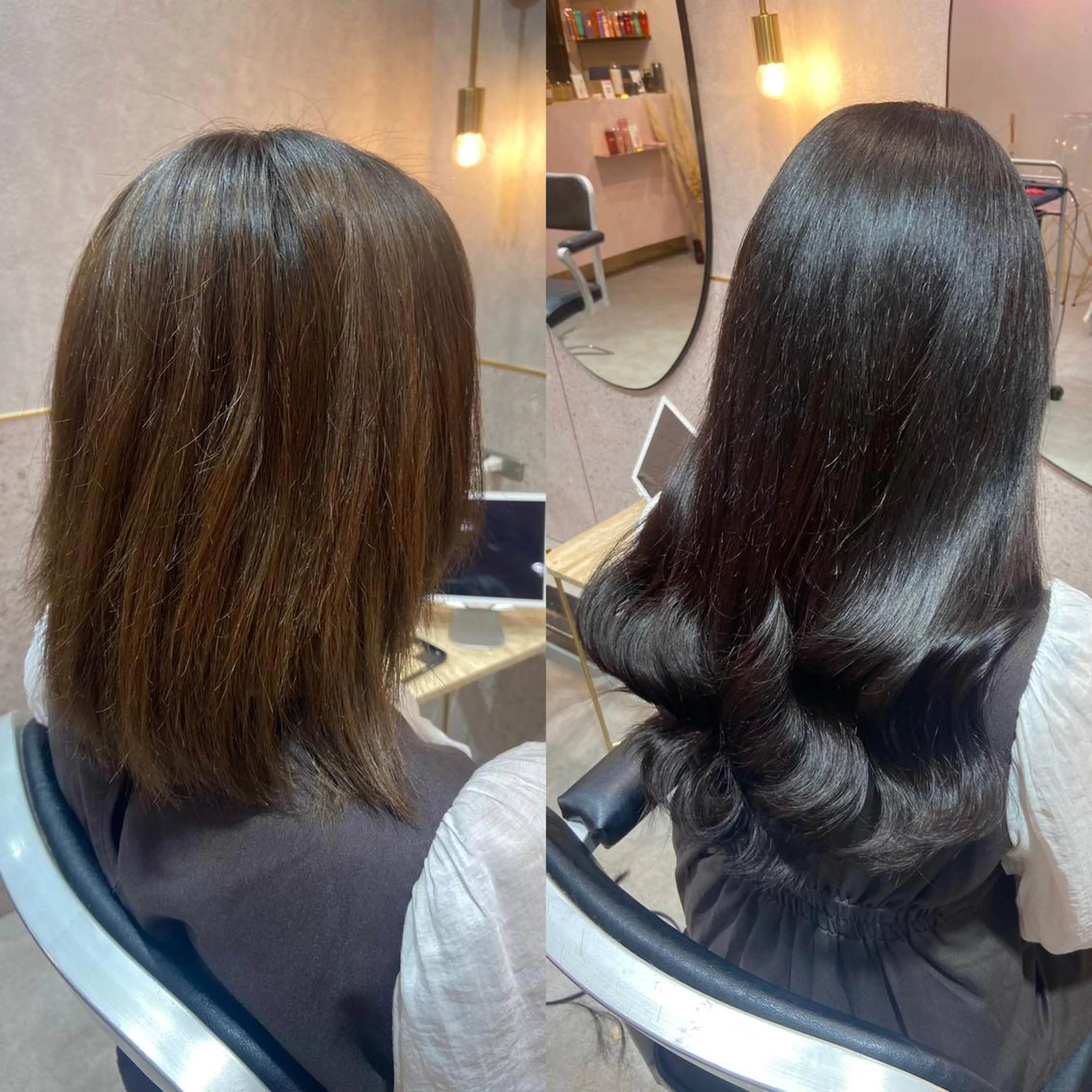 ロング シールエクステ くびれヘア エクステ 韓国風ヘア 新宿/韓国ヘア 中明度カラー/かやのヘアスタイル