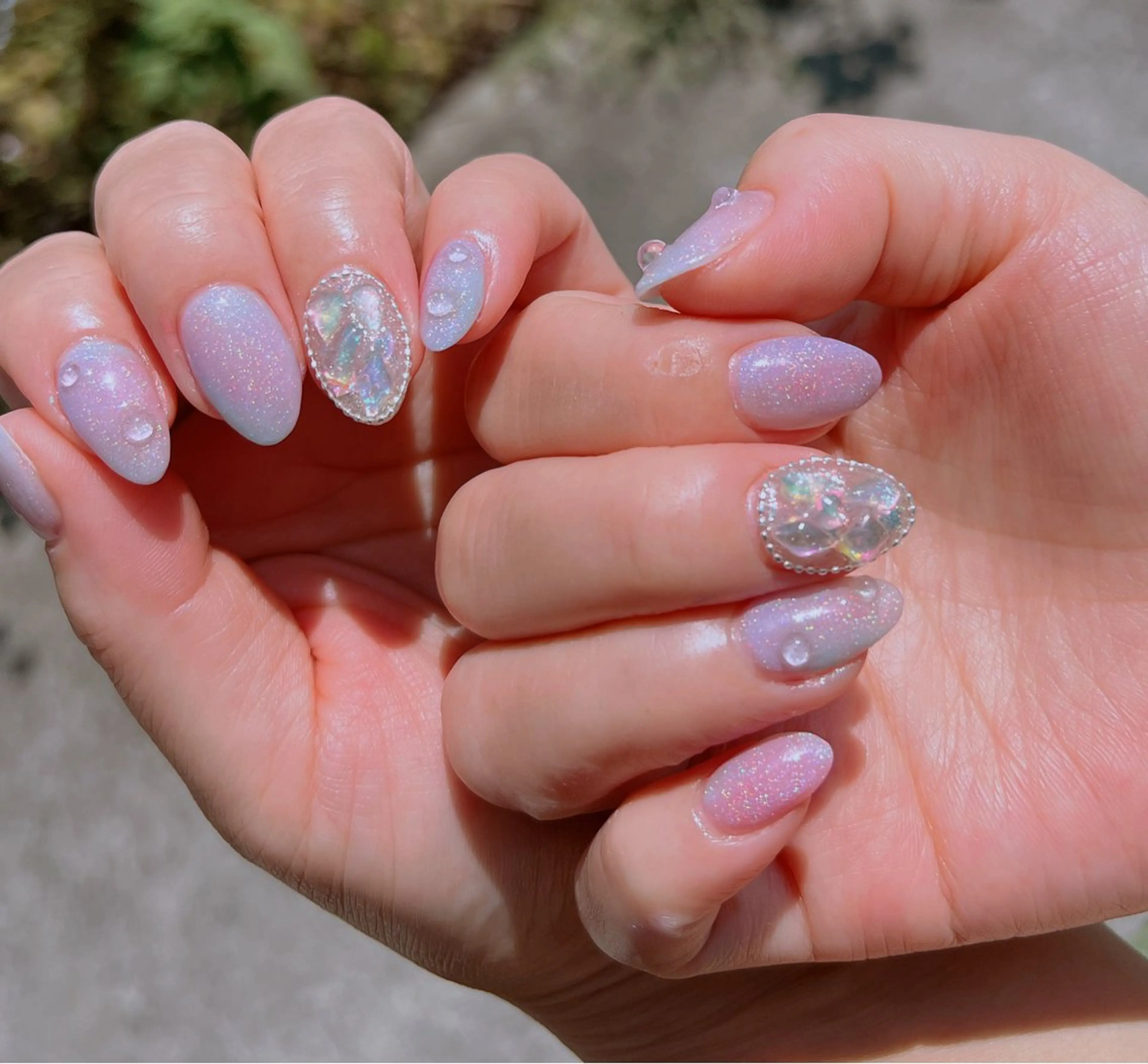 ネイル フットネイル フレンチネイル 韓国ネイル ロングネイル マグネットネイル Lee _nailのネイルデザイン
