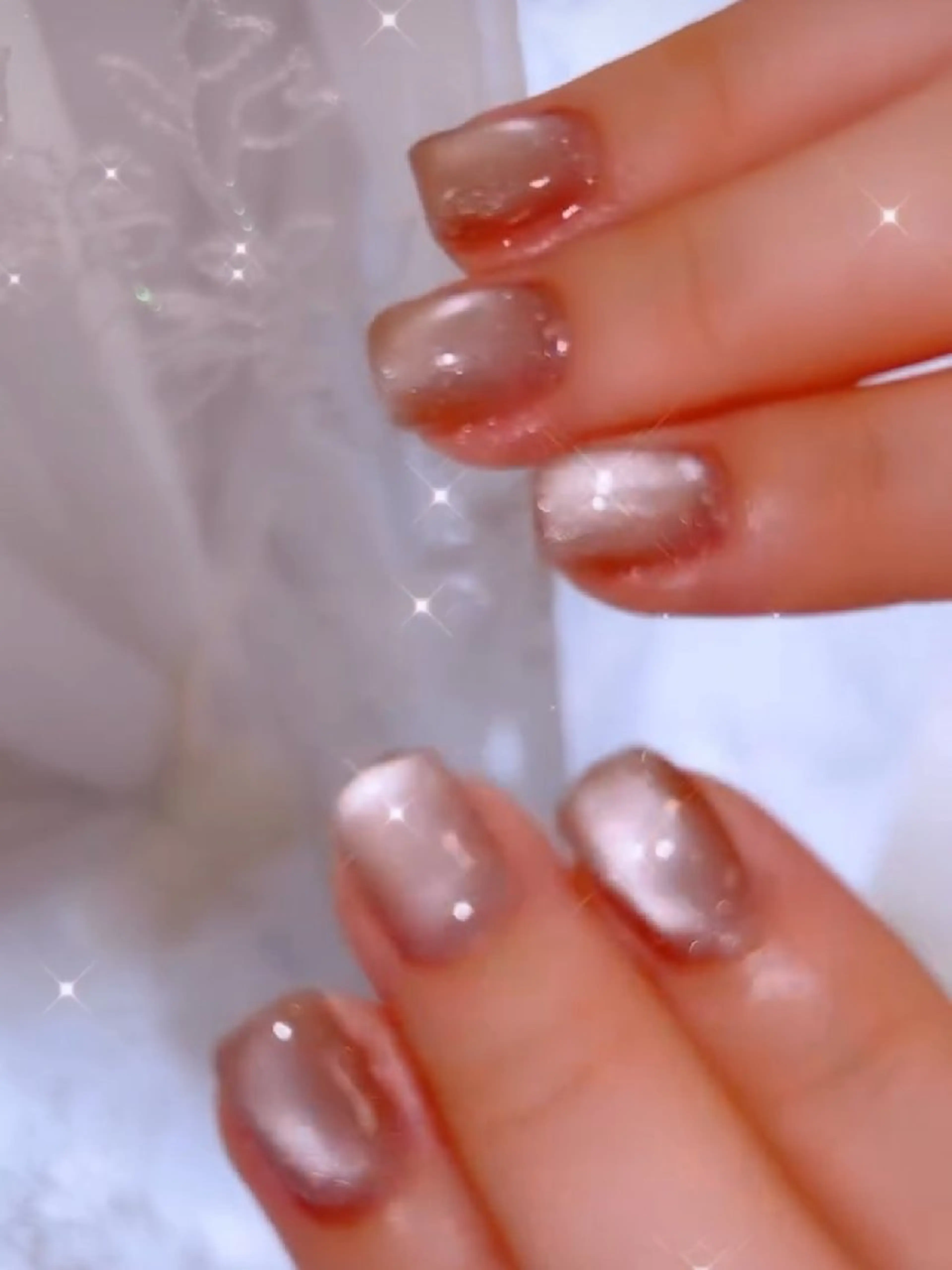 ネイル 長さ出し ジェルネイル 韓国ネイル マグネットネイル ニュアンスネイル I LOVE ME NAIL.｡.:*♡のネイルデザイン