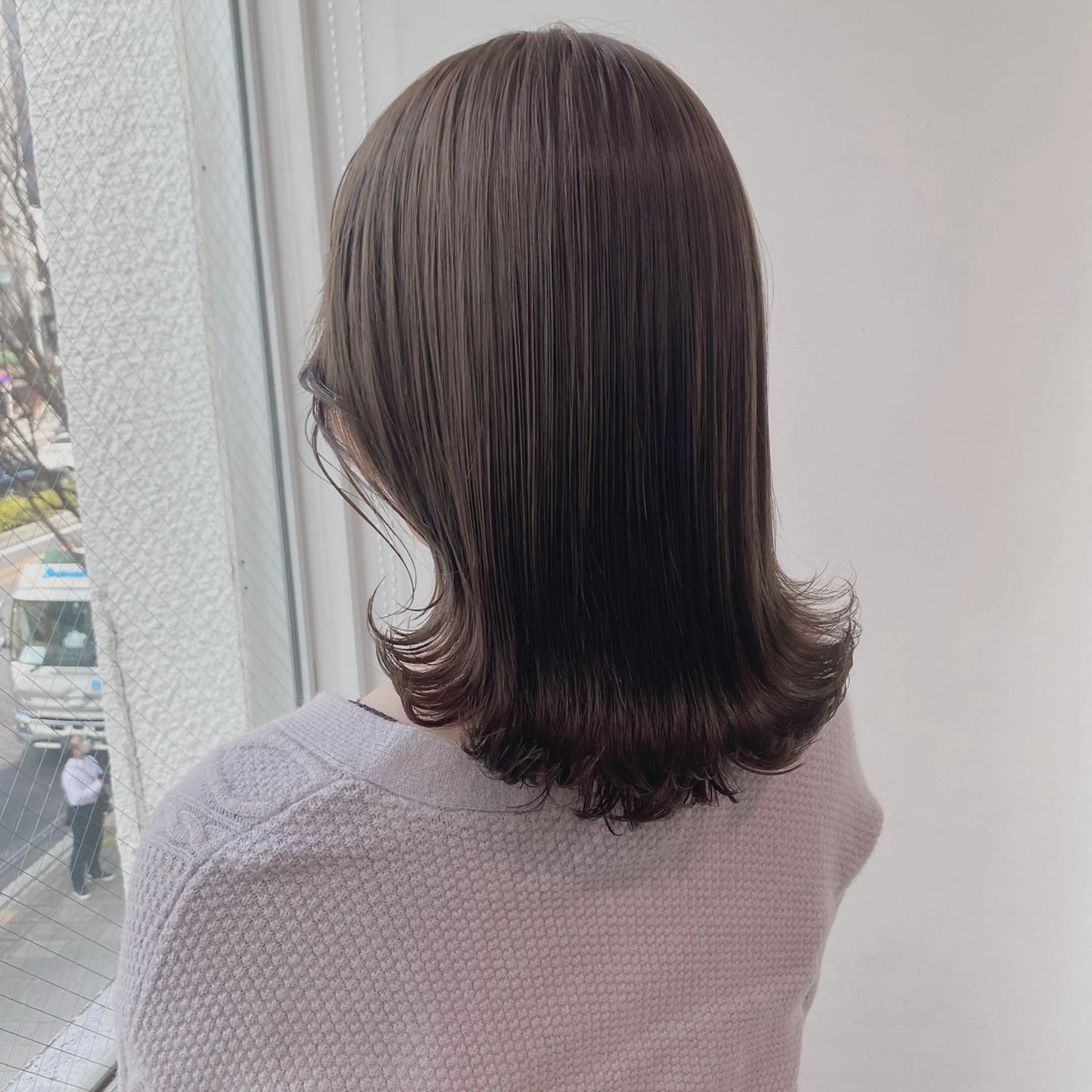 ミディアム カラー カット ヘアカラー トリートメント 𓏸レイヤー髪質改善 透けカラーカノン🫧のヘアスタイル