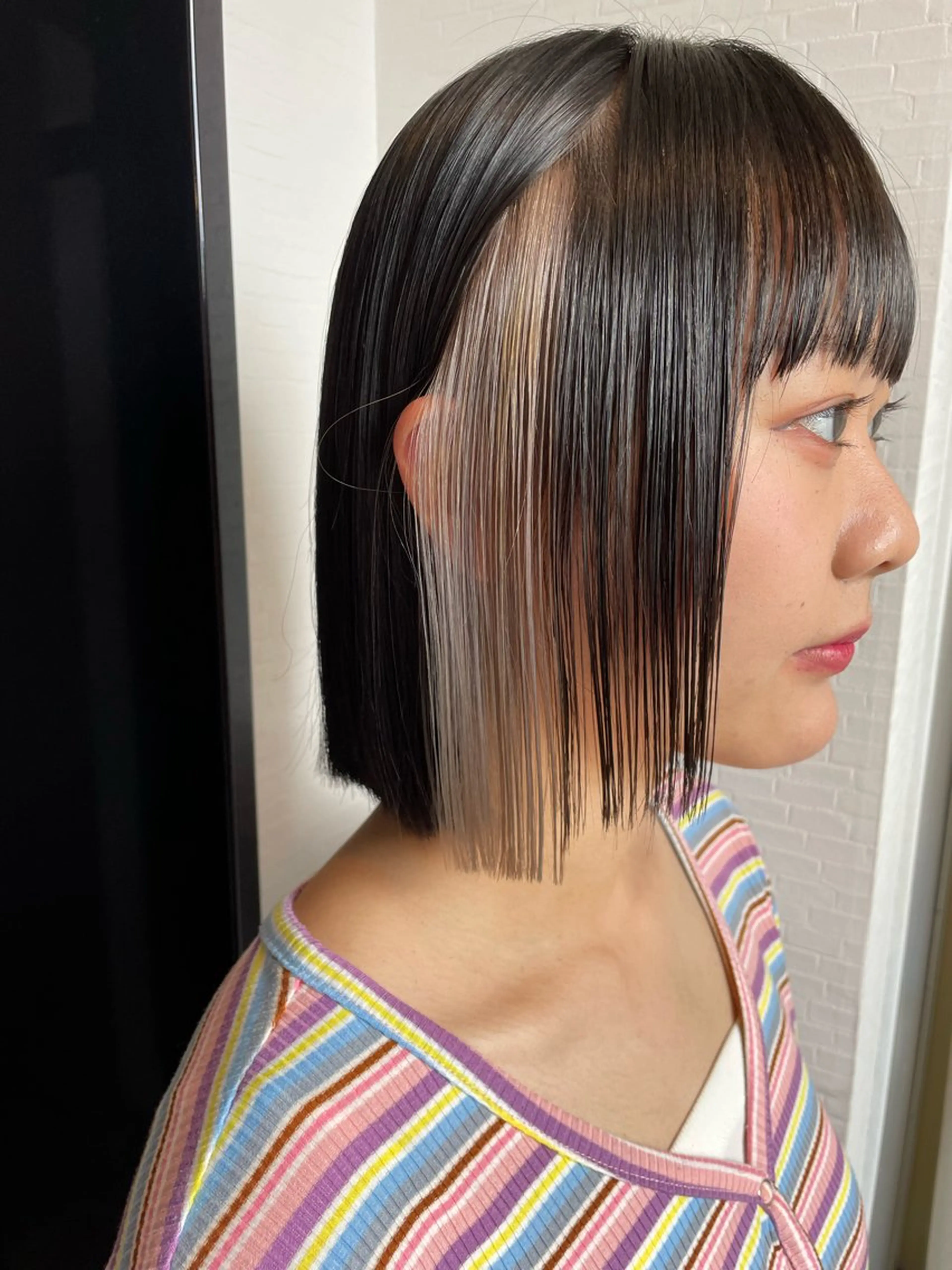 ミディアム カラー カット ヘアカラー トリートメント YUI/ ブリーチカラー🌷のヘアスタイル