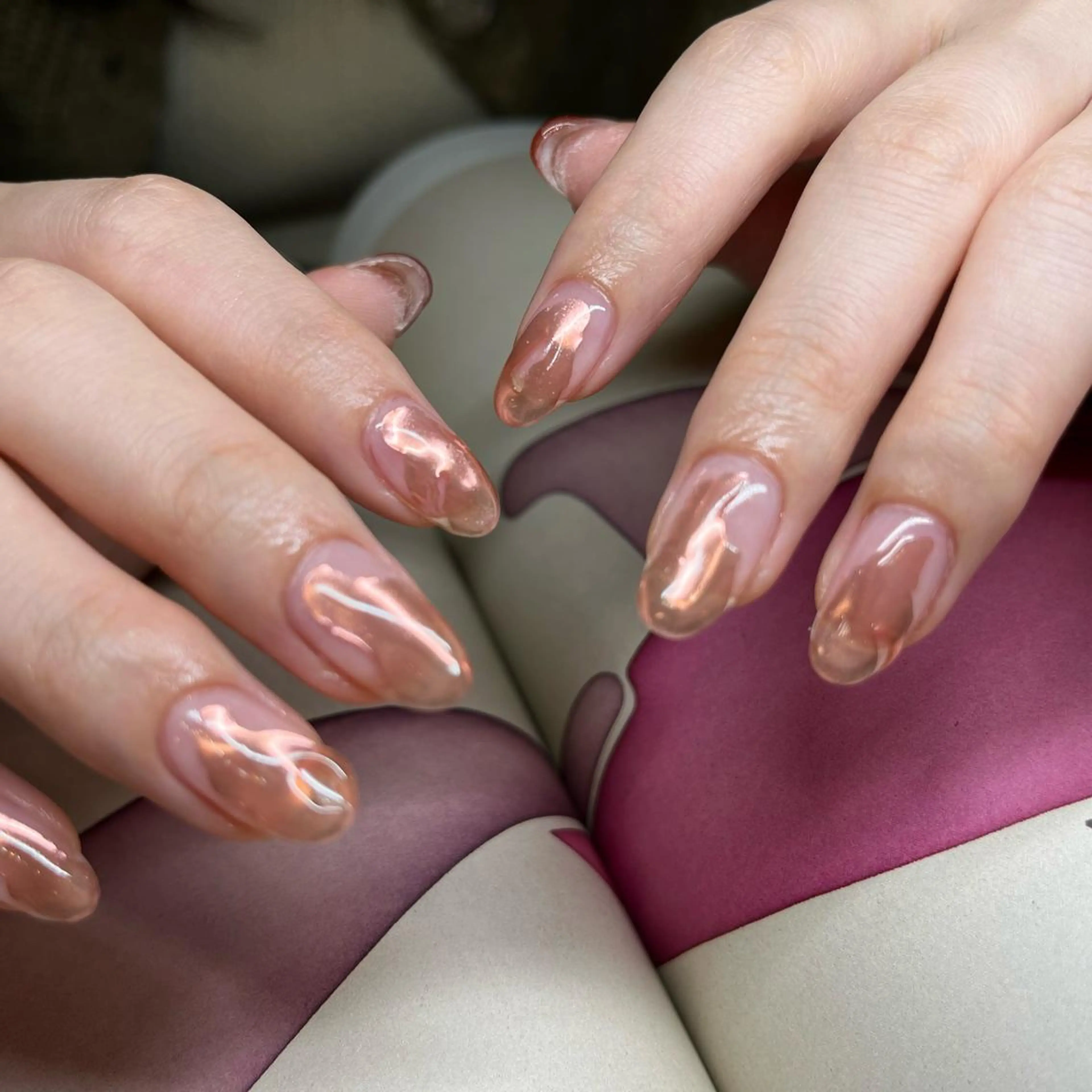 ネイル ミラーネイル ピンク ぷっくりネイル 春ネイル ハンドネイル MARU NAIL mizukiのその他イメージ