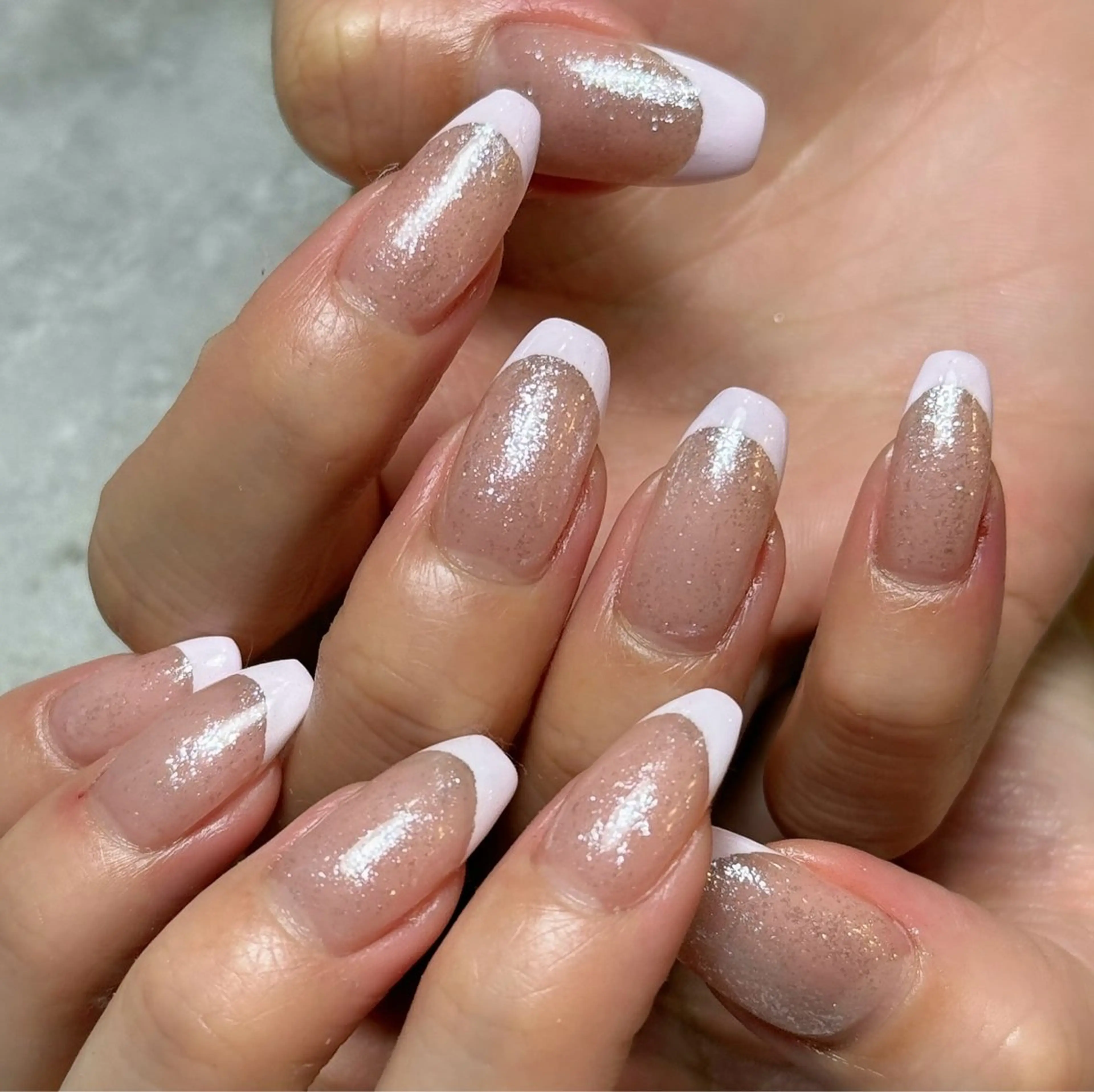 ネイル フレンチネイル ラメ(グリッター) ハンドネイル Narumi nailのネイルデザイン